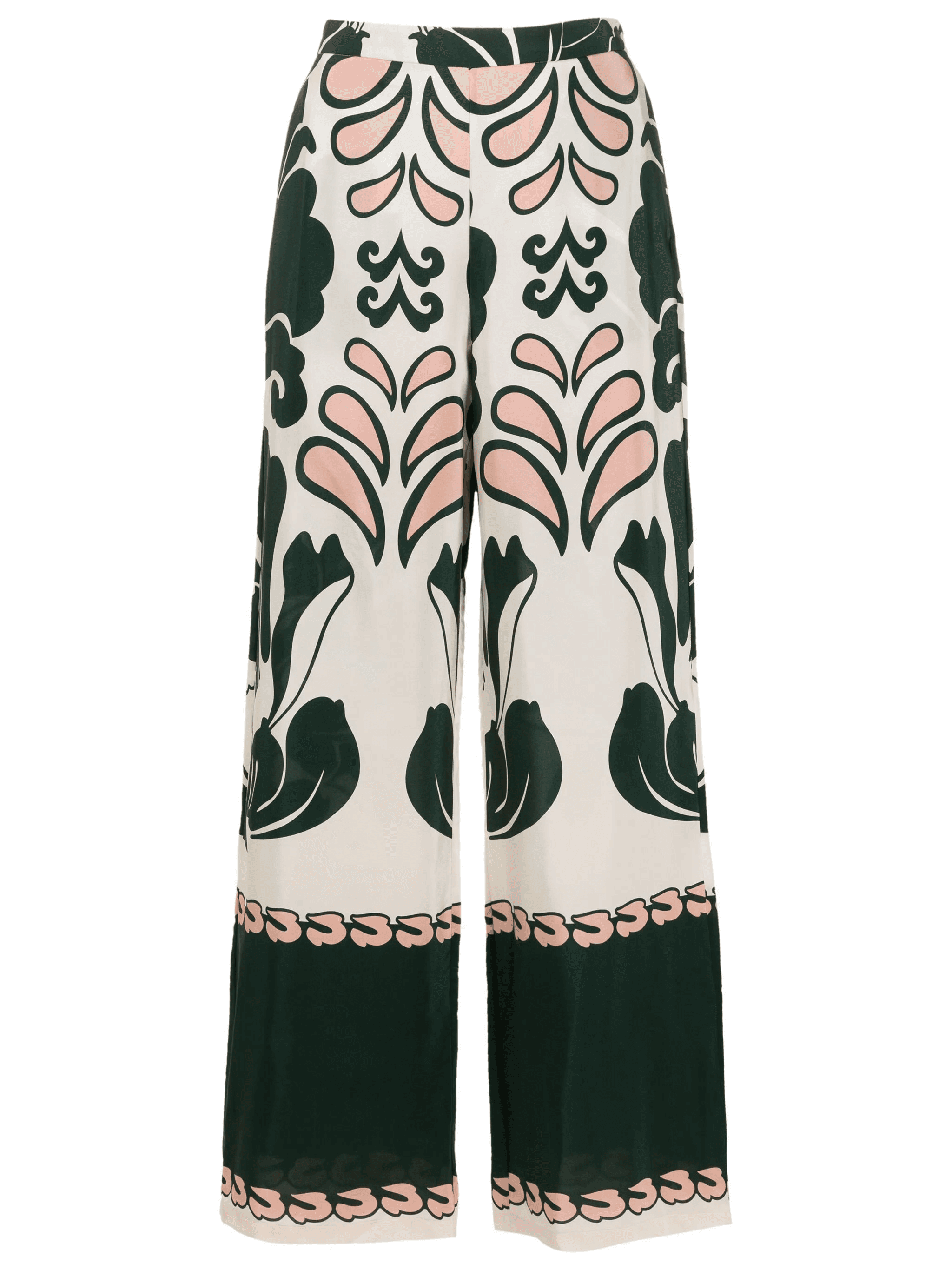 graphic-print silk flared trousers - Image 1