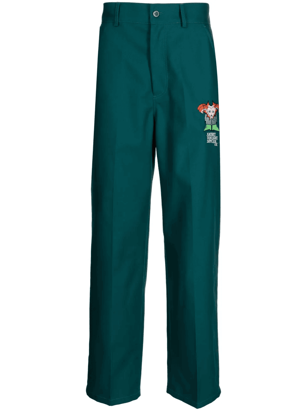 logo-embroidered straight-leg trousers - Image 1
