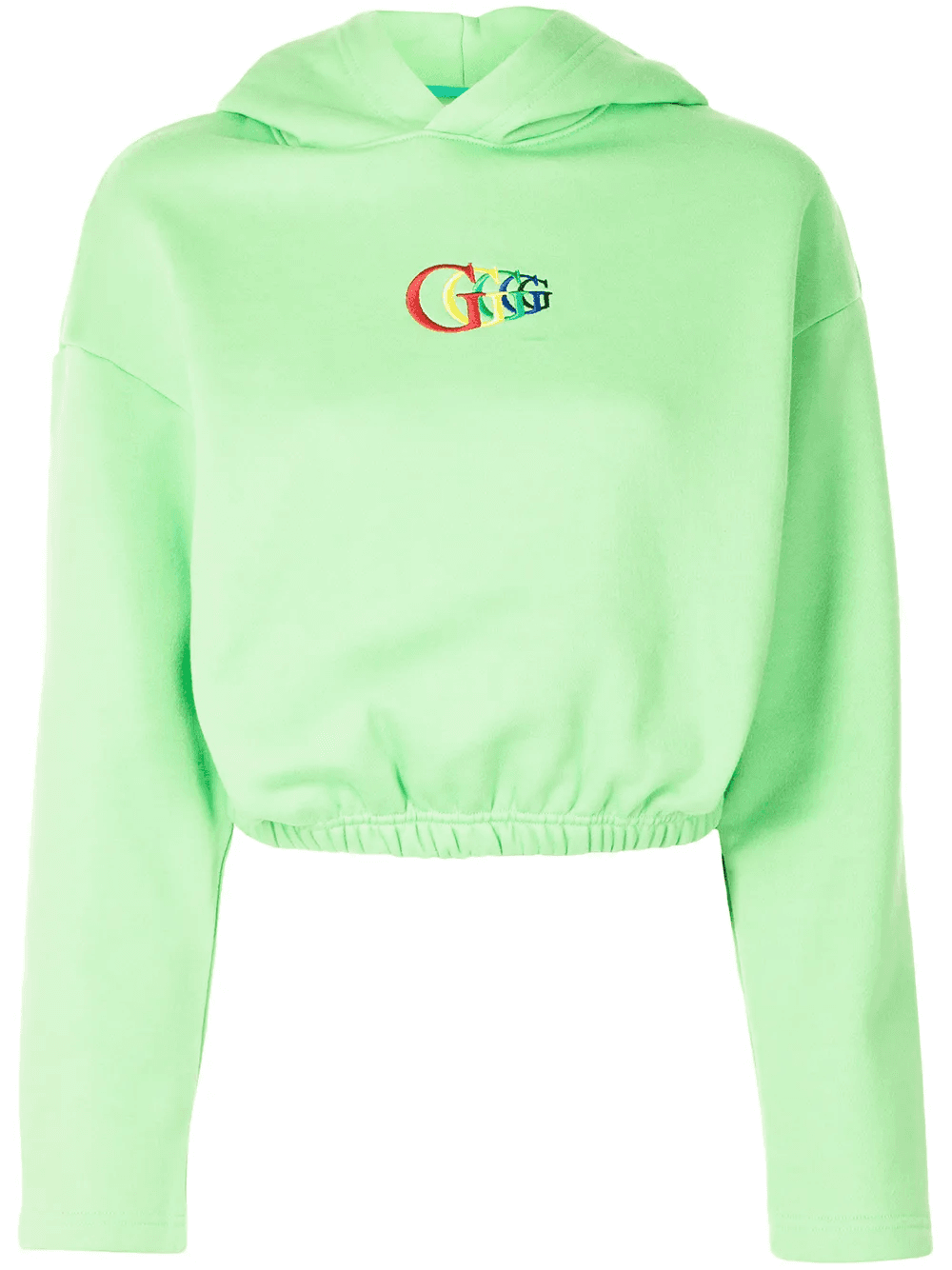 logo-embroidered cropped hoodie - Image 1
