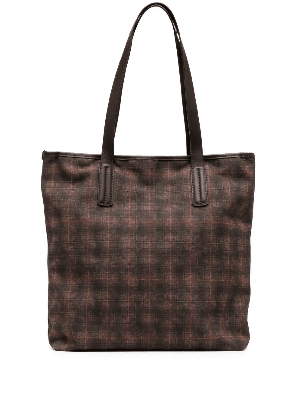 tartan-check print tote bag - Image 1