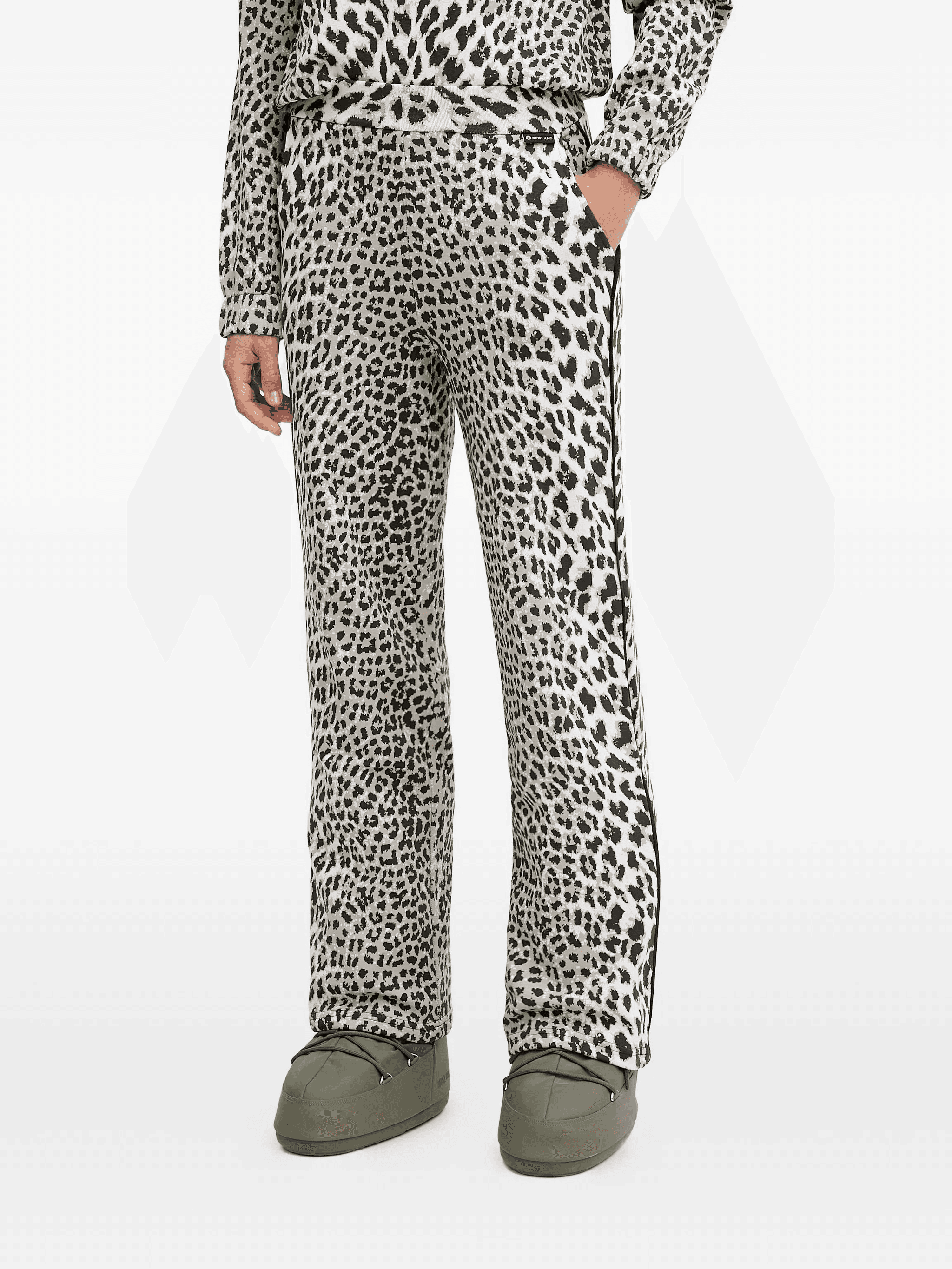animal-print side-stripe trousers - Image 1