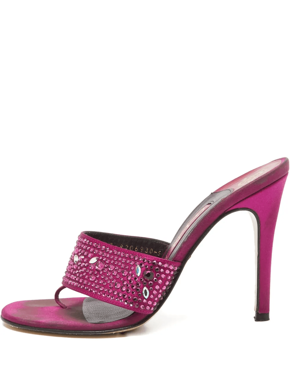 crystal-strap satin slides - Image 1