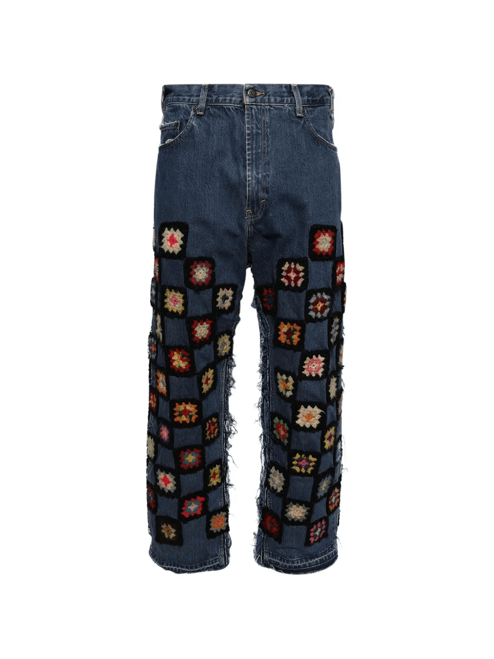 crochet checkerboard jeans - Image 1