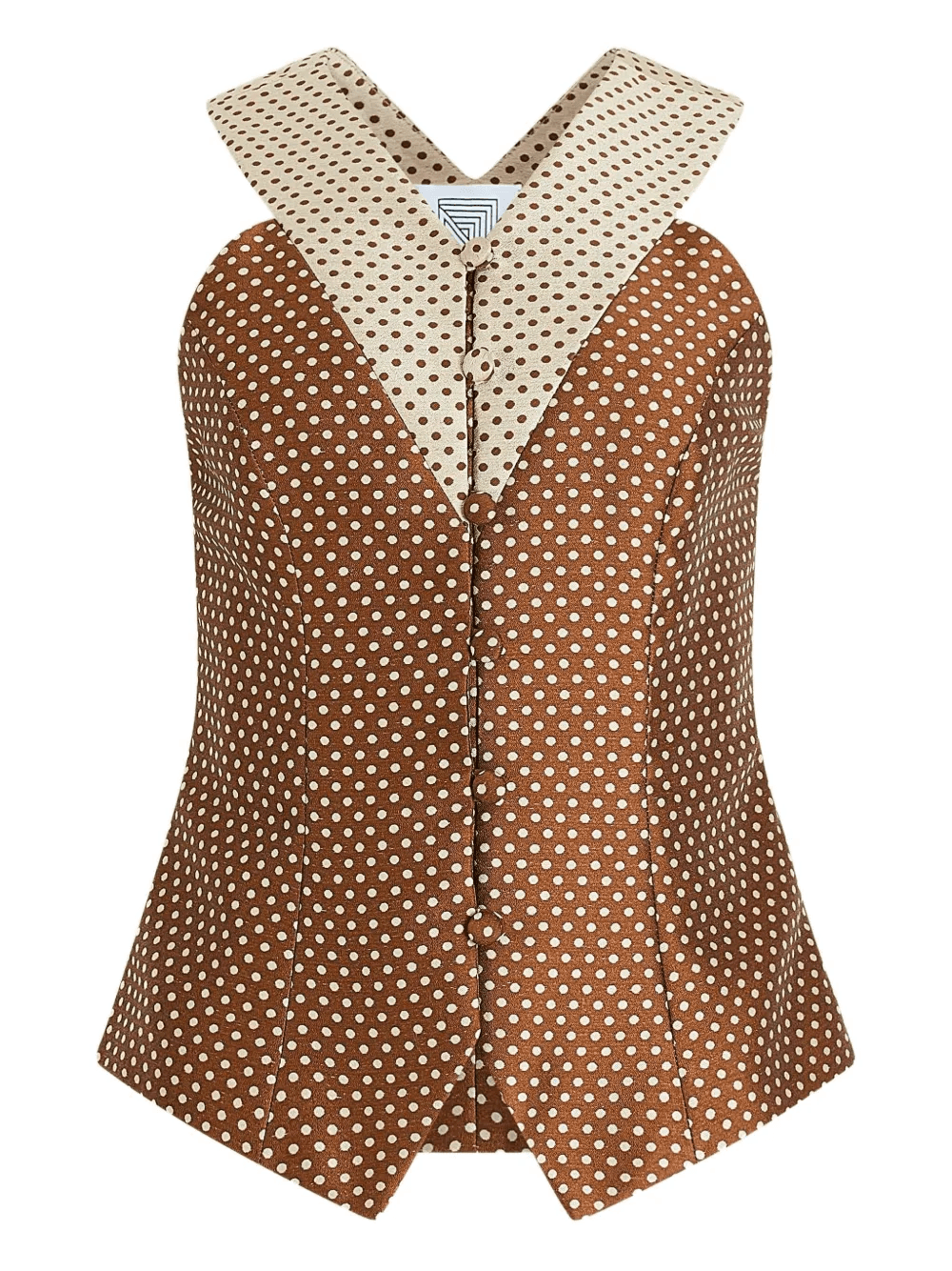 polka-dot V-neck vest - Image 1