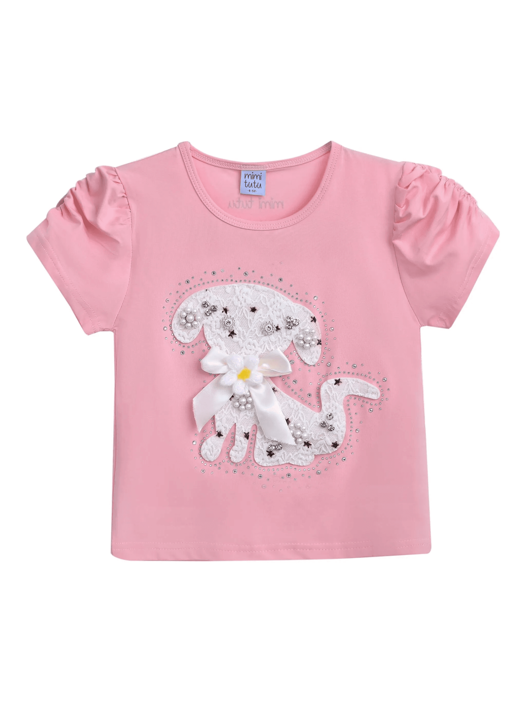 puppy-appliqué T-shirt - Image 1
