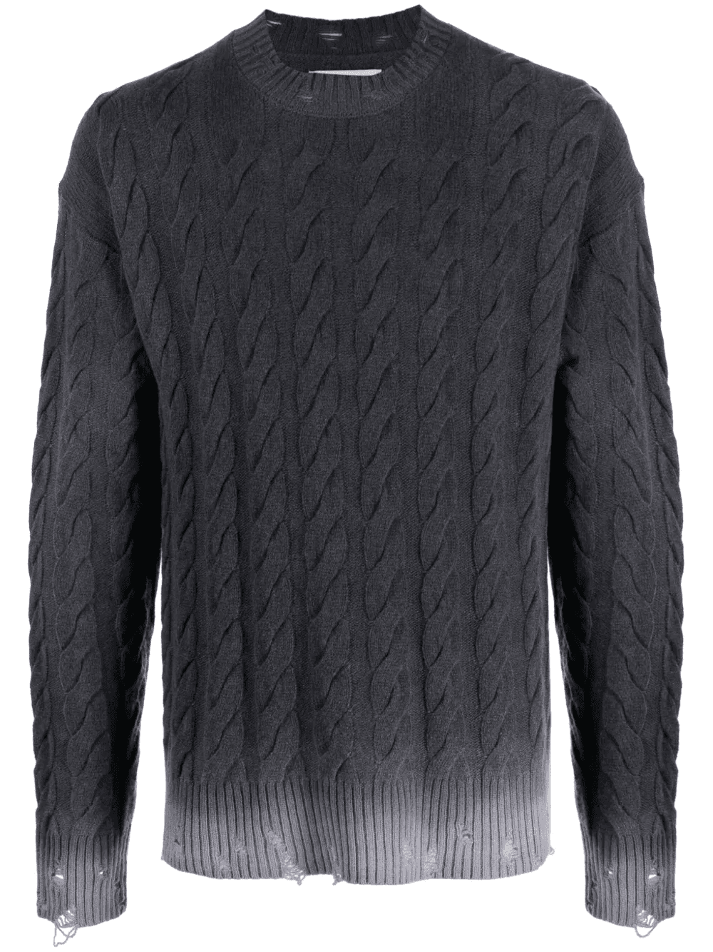 distressed cable-knit jumper - Image 1