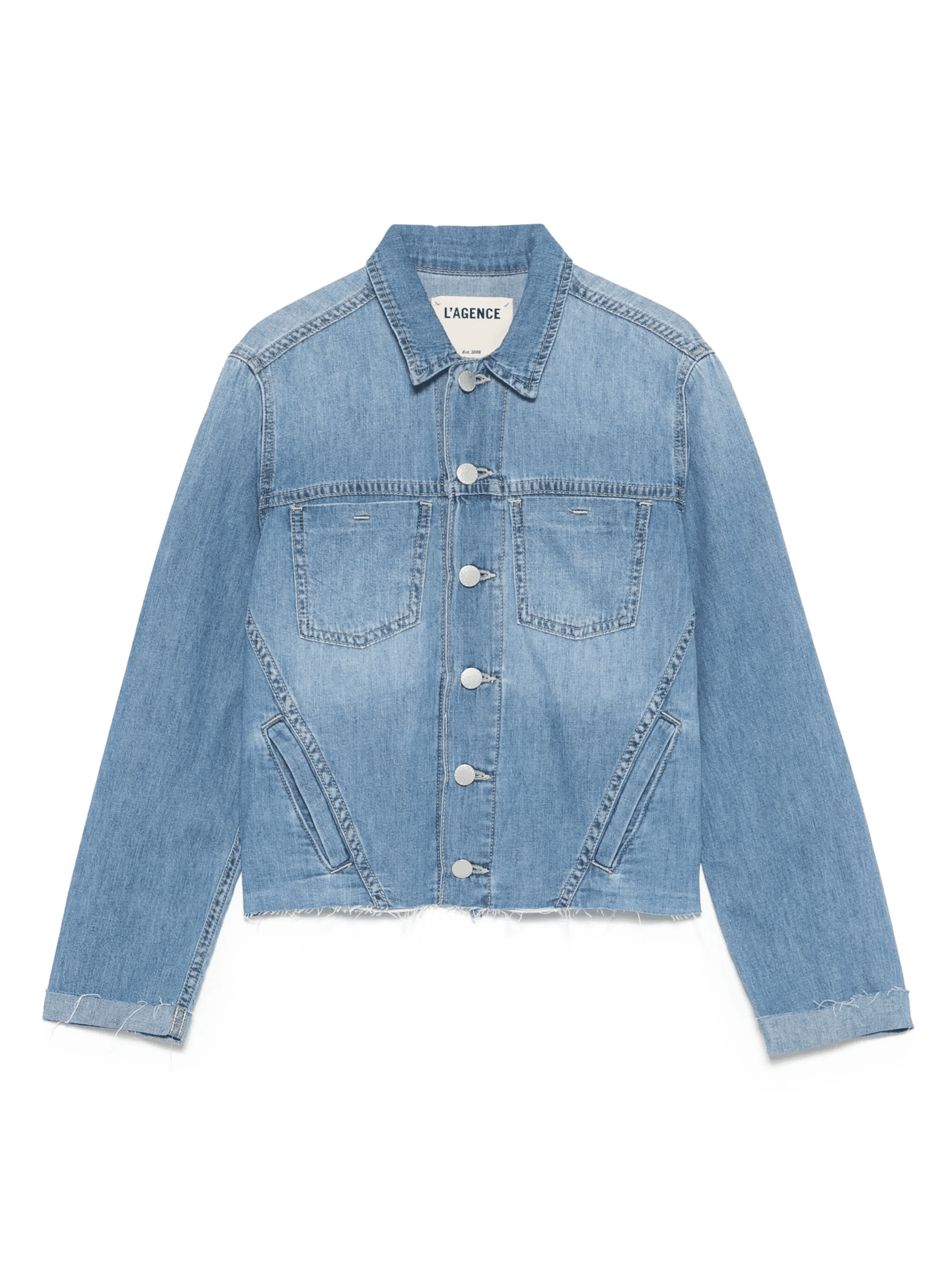 seam-embellished denim jacket - Image 1