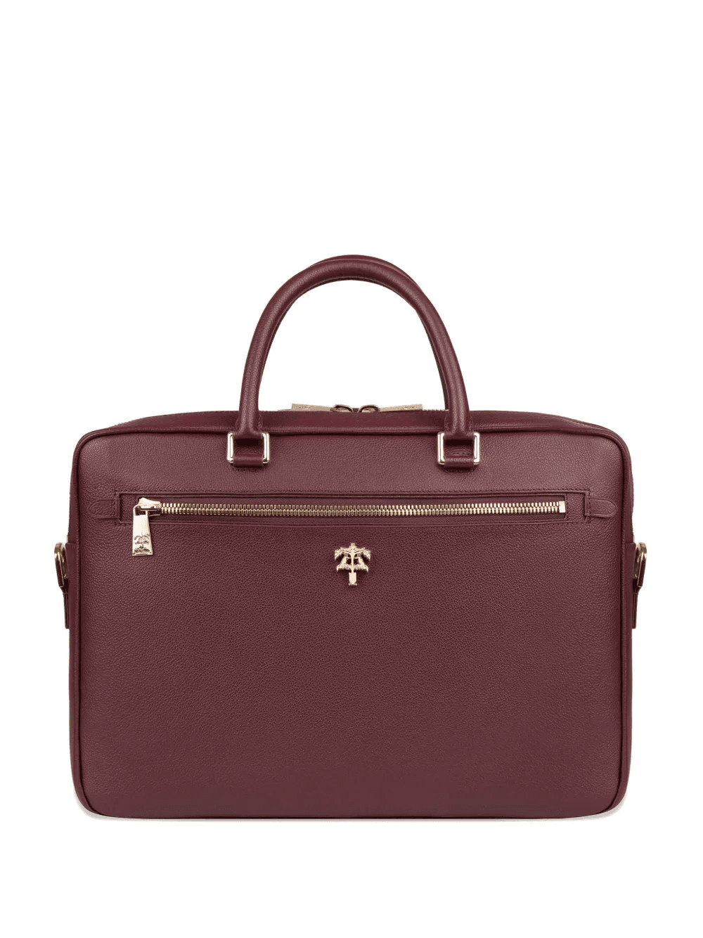 crest grained leather briefcase - Image 1