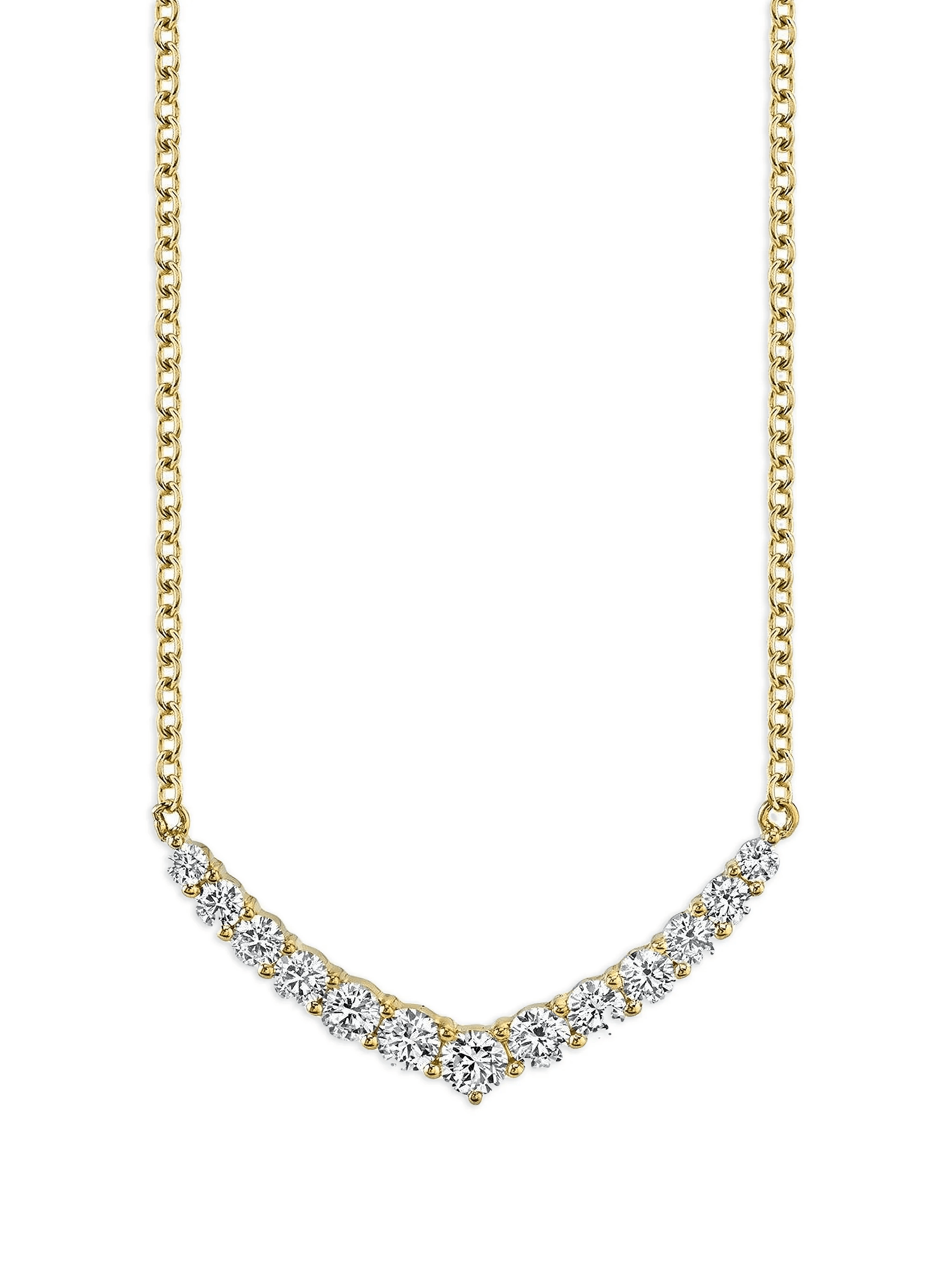 diamond curved necklace - Image 1