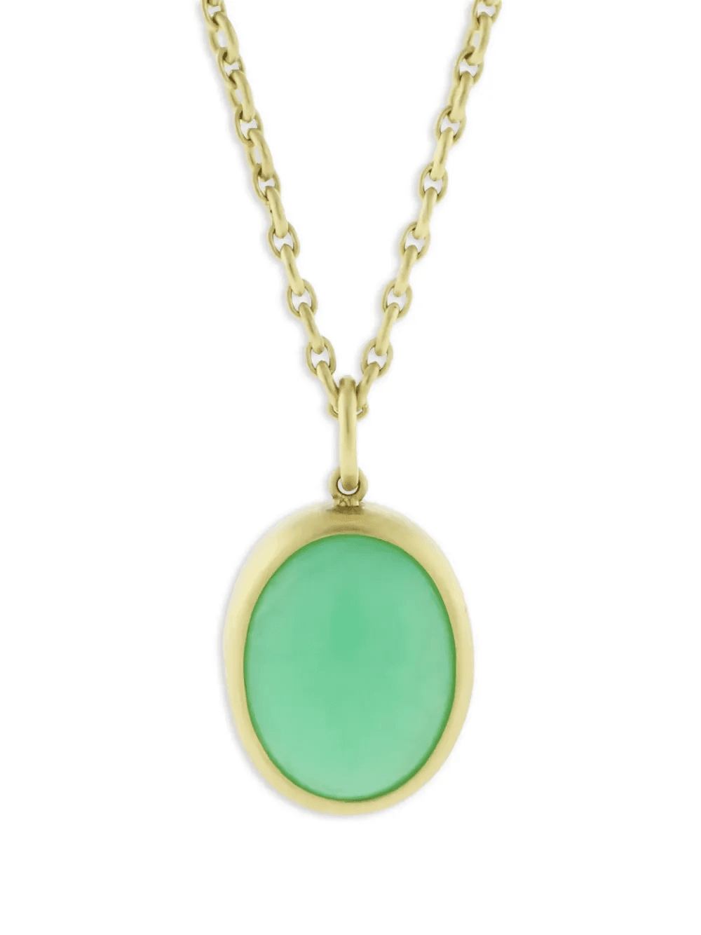 18K yellow gold chrysoprase pendant - Image 1