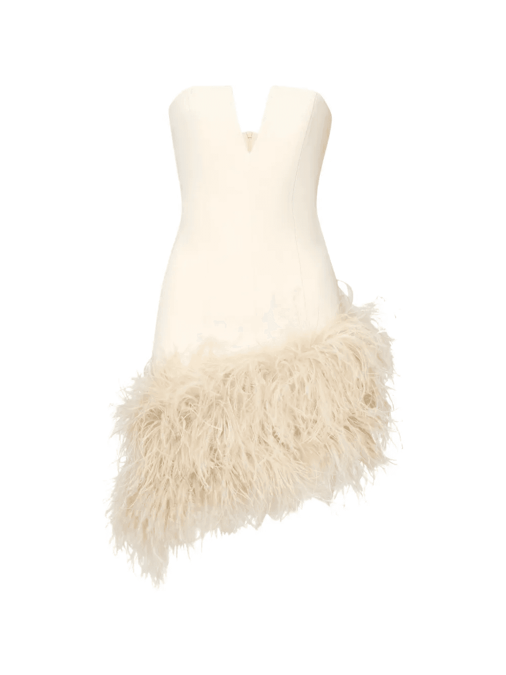 Maya feather-trim strapless dress - Image 1