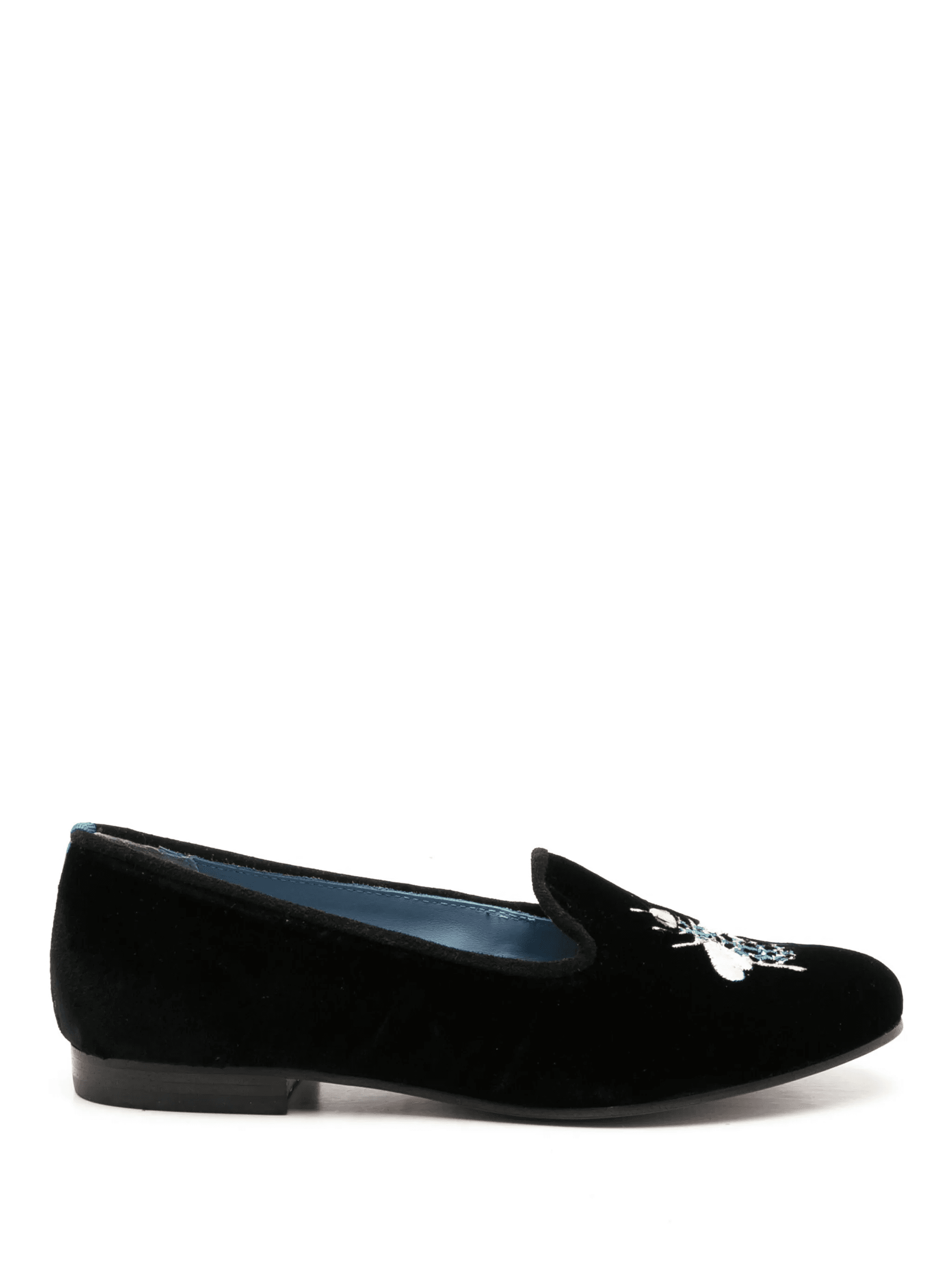embroidered-bee velvet loafers - Image 1