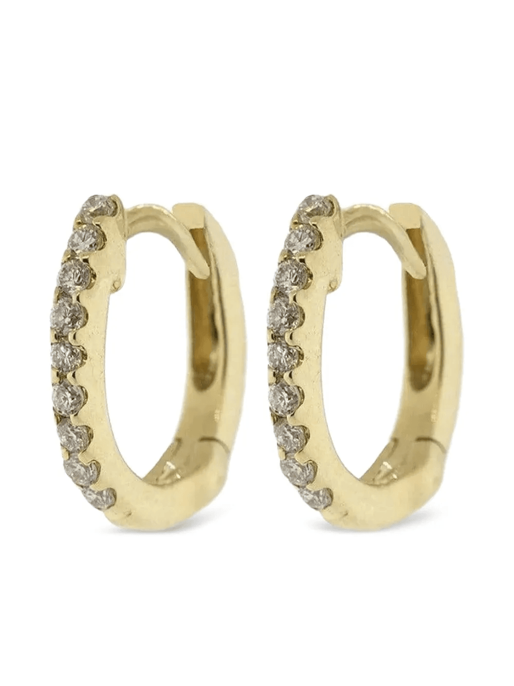 14kt yellow gold diamond huggie earrings - Image 1