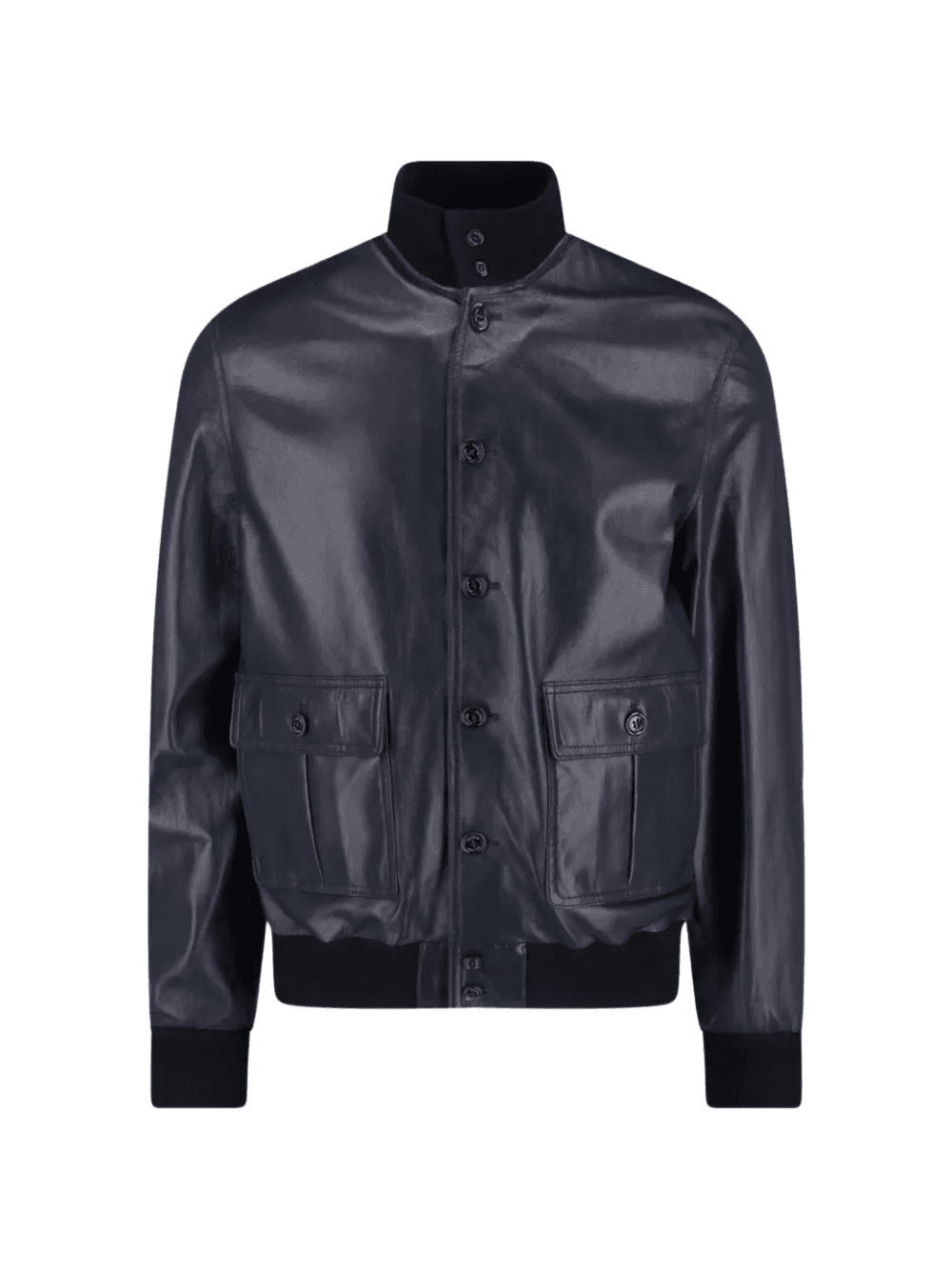 buttoned leather jacket - Image 1