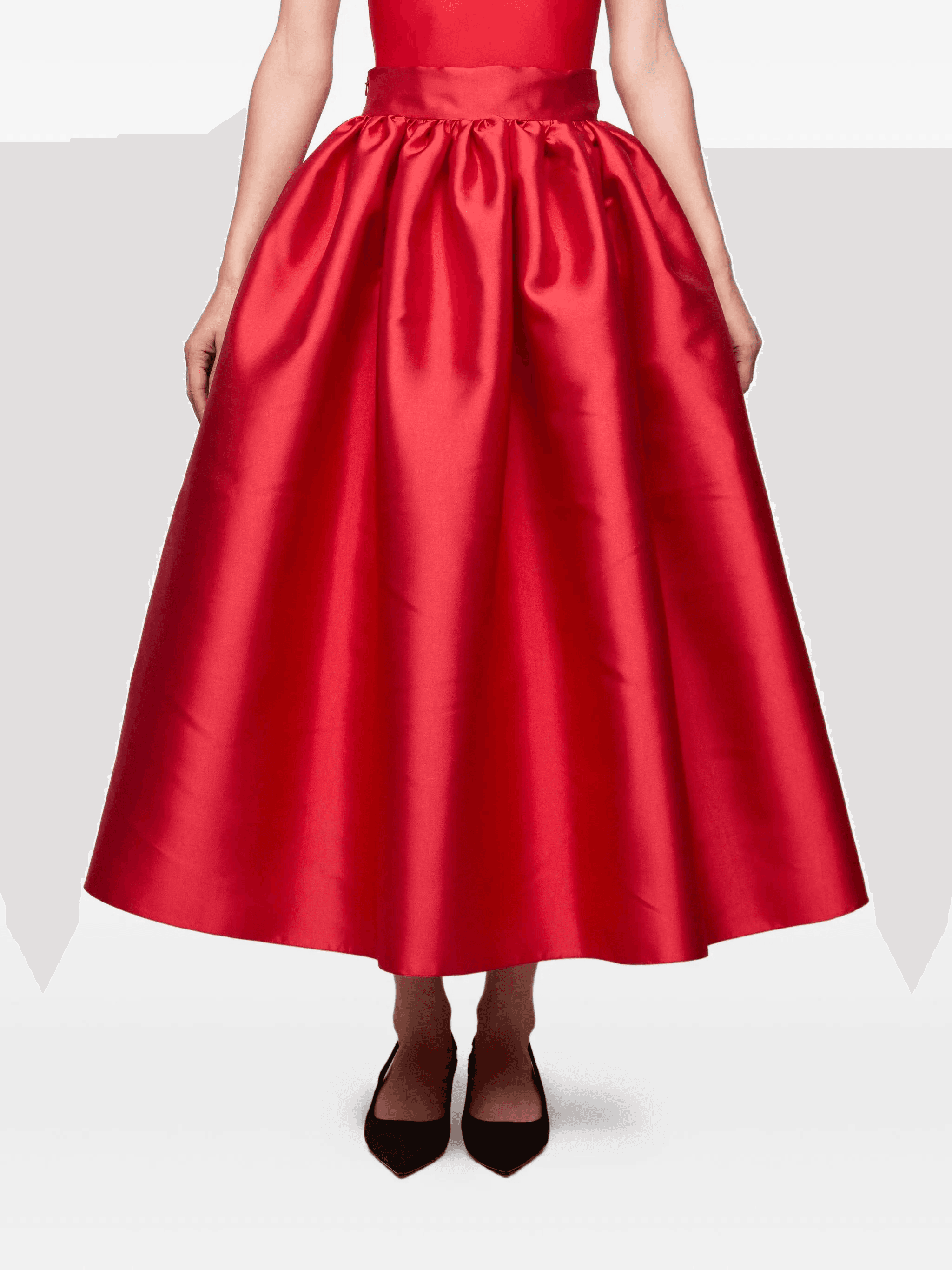gathered satin skirt - Image 1