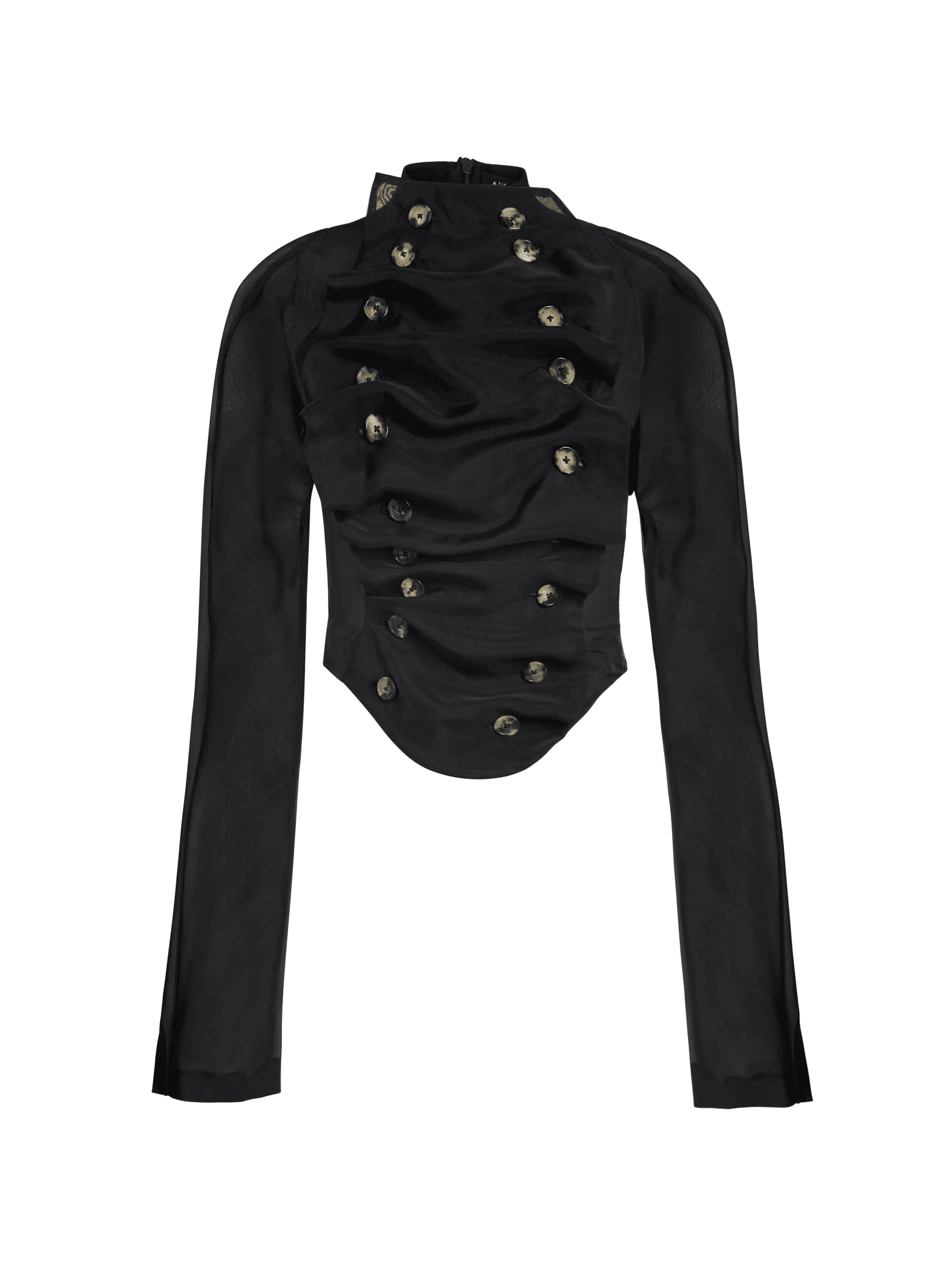 bib-front structured blouse - Image 1