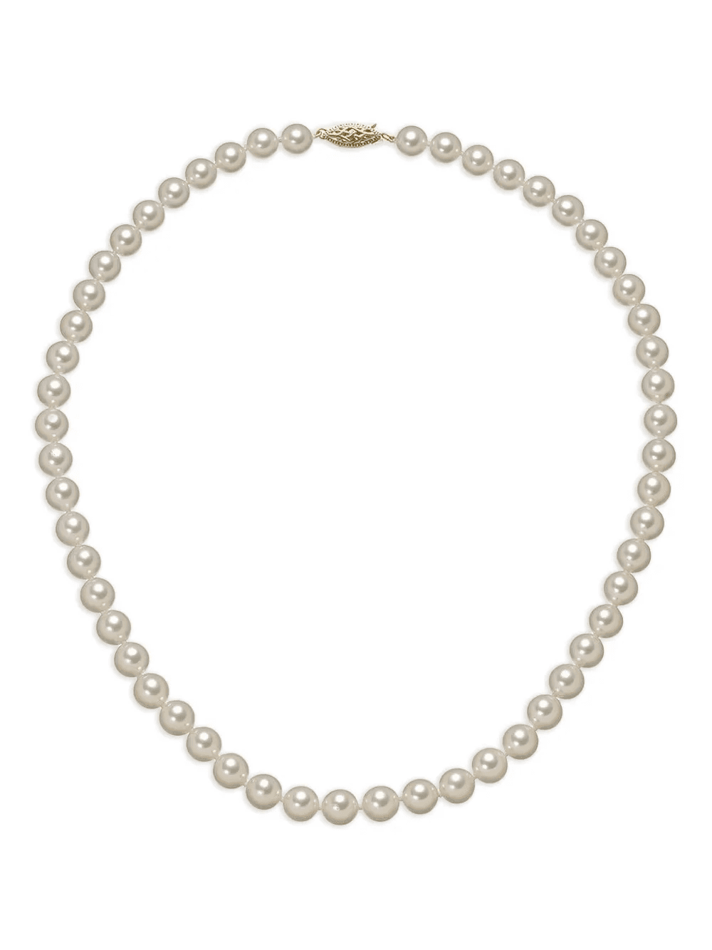 14K yellow gold Classic Akoya Pearl necklace - Image 1