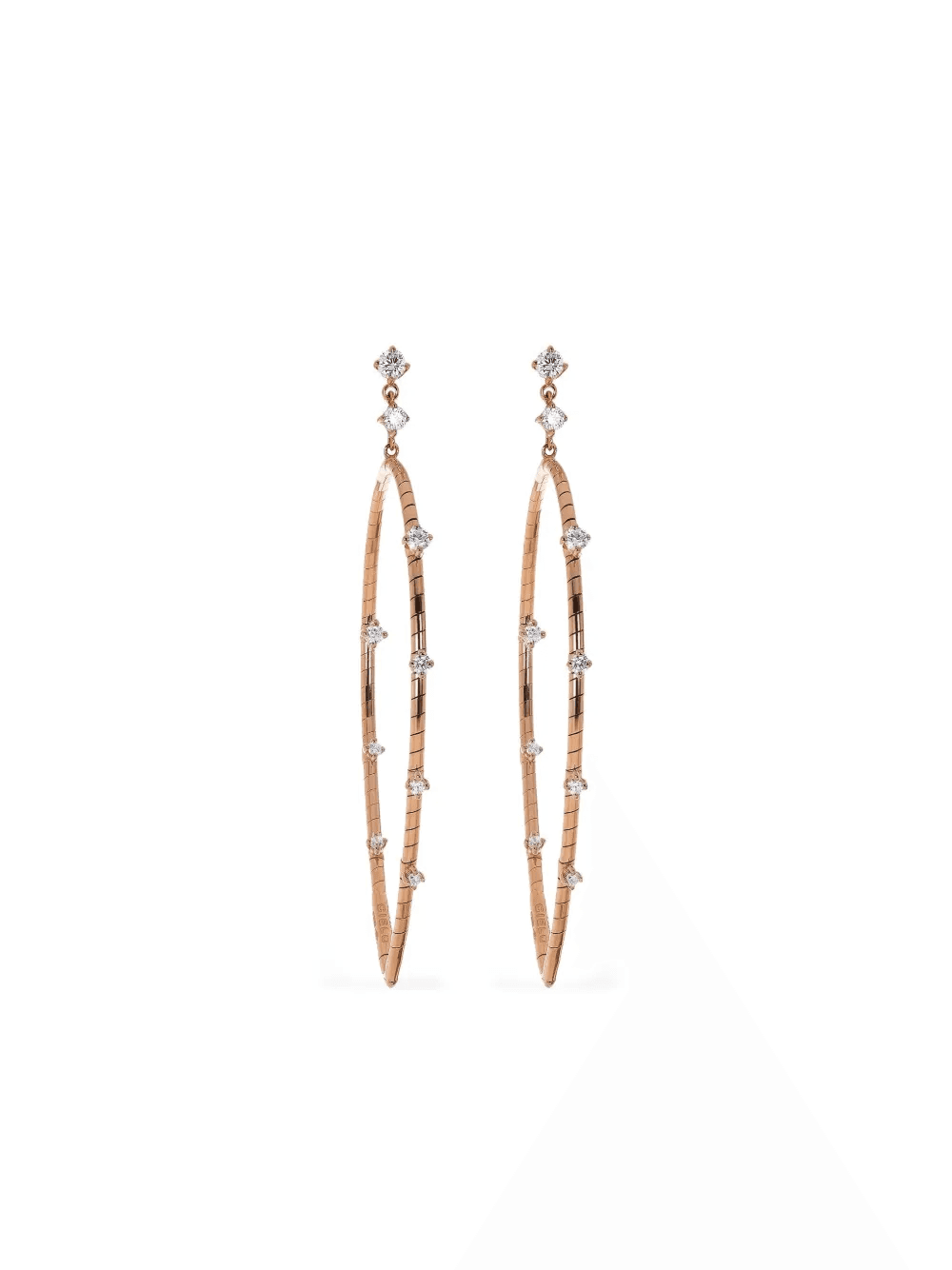 Rose Gold Diamond Drop Earrings - Image 1