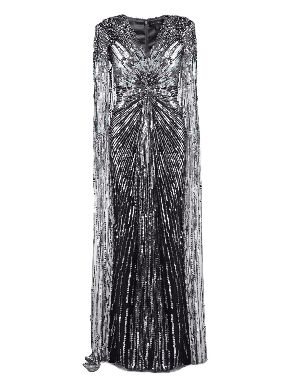 sequin-embellished cape maxi dress - Image 1
