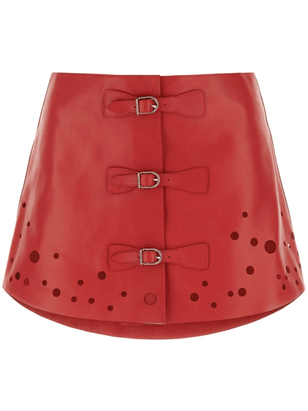 perforated leather miniskirt - Image 1