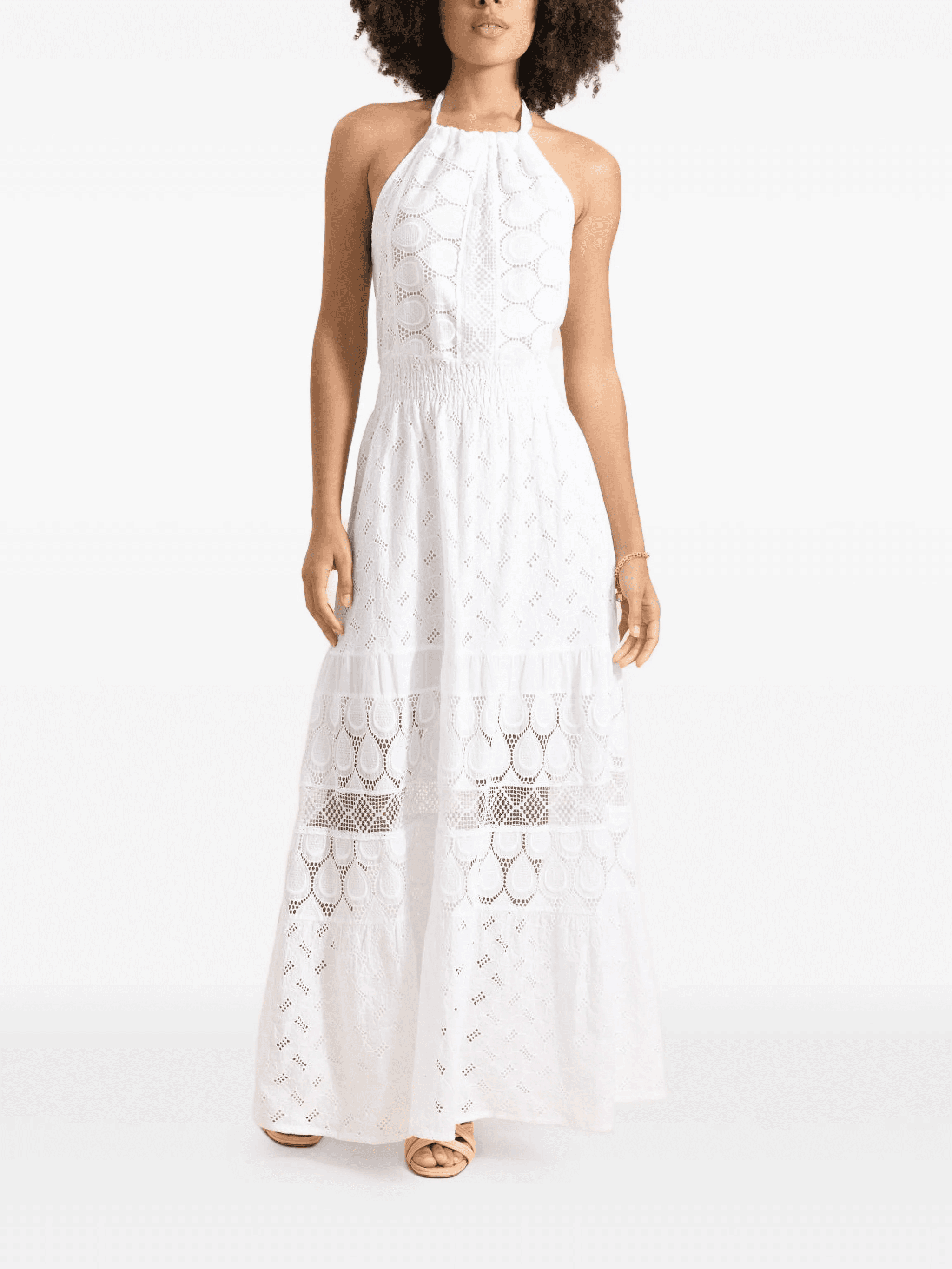 Porro halterneck layered maxi dress - Image 1