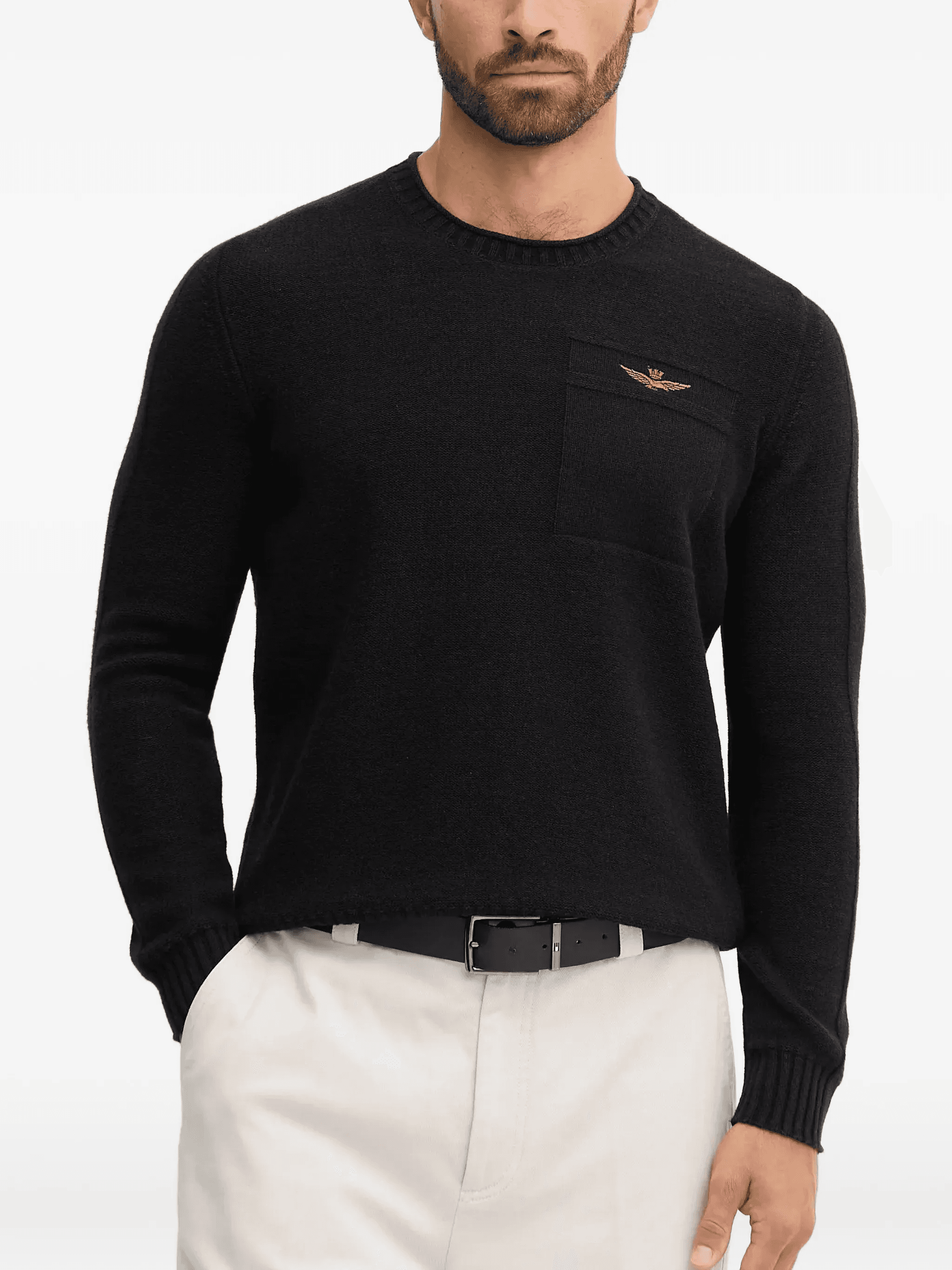 logo-detail black sweater - Image 1