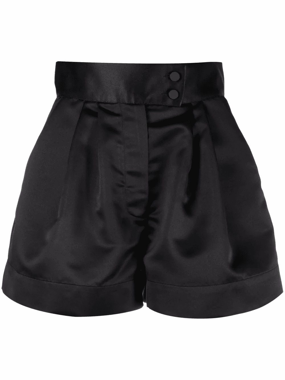 high-waisted satin shorts - Image 1
