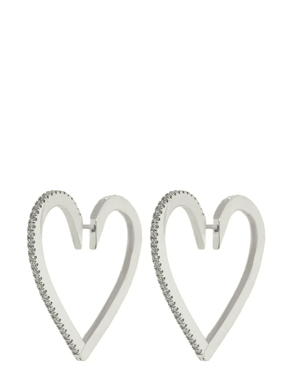 18kt white gold Heart diamond earrings - Image 1