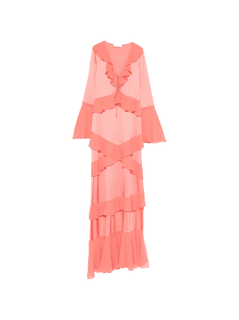 ruffled-details maxi dress - Image 1