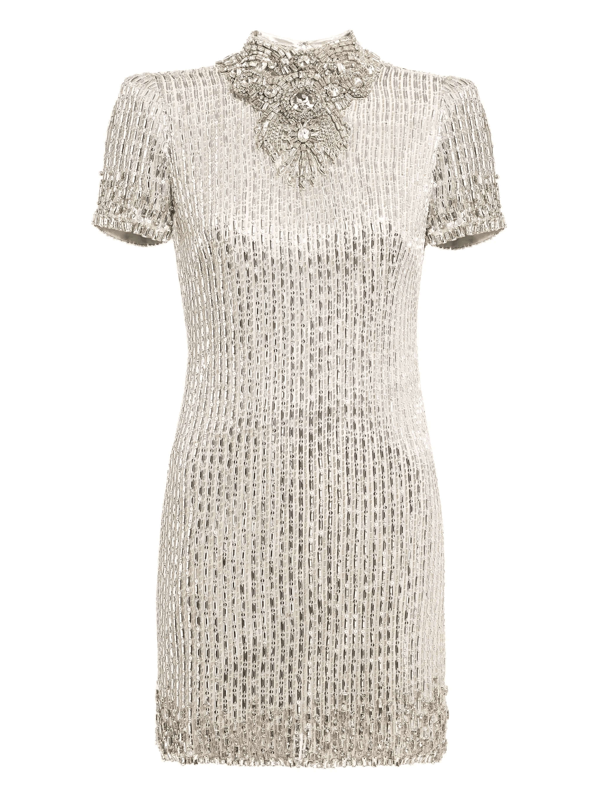 Kitty sequin-embellished turtleneck mini dress - Image 1