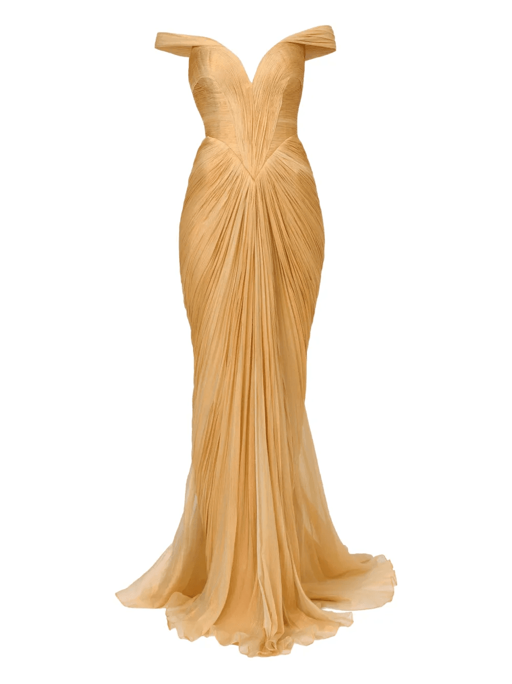 off-shoulder pleated dress - Image 1