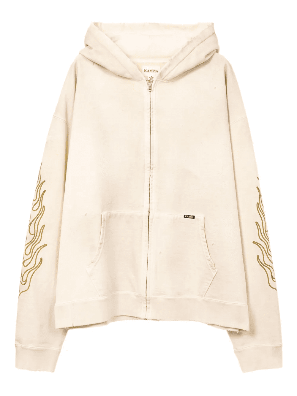 flame-print zip-fastening hoodie - Image 1