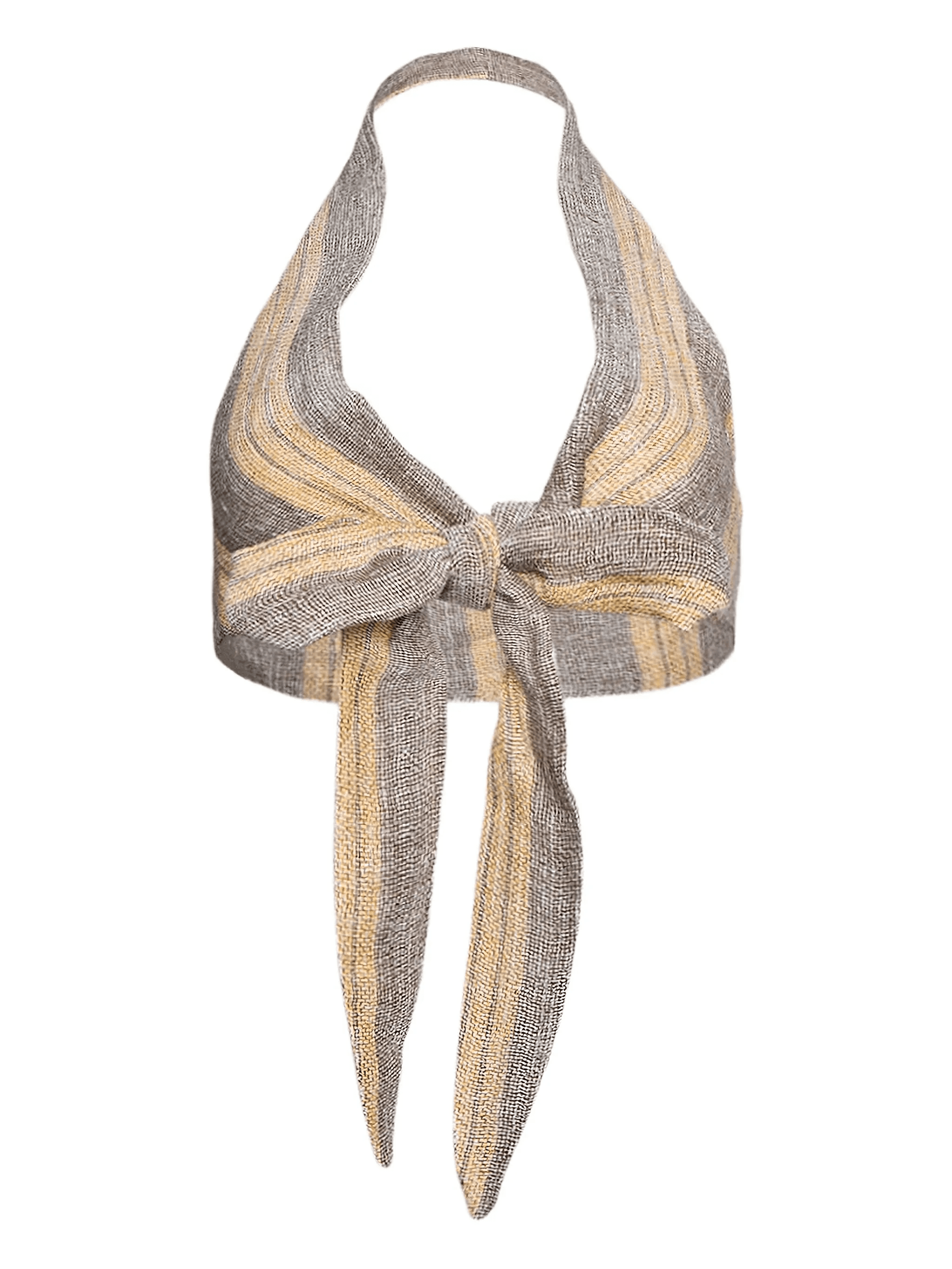 striped tie halter top - Image 1