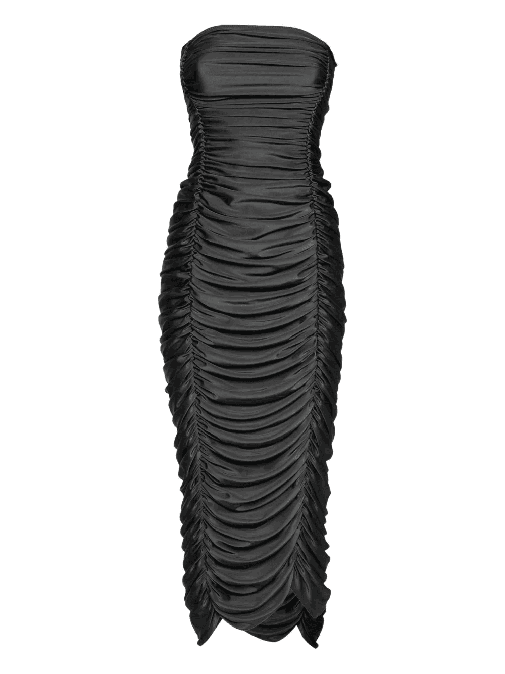 pre-owned ruched strapless midi dress - Image 1
