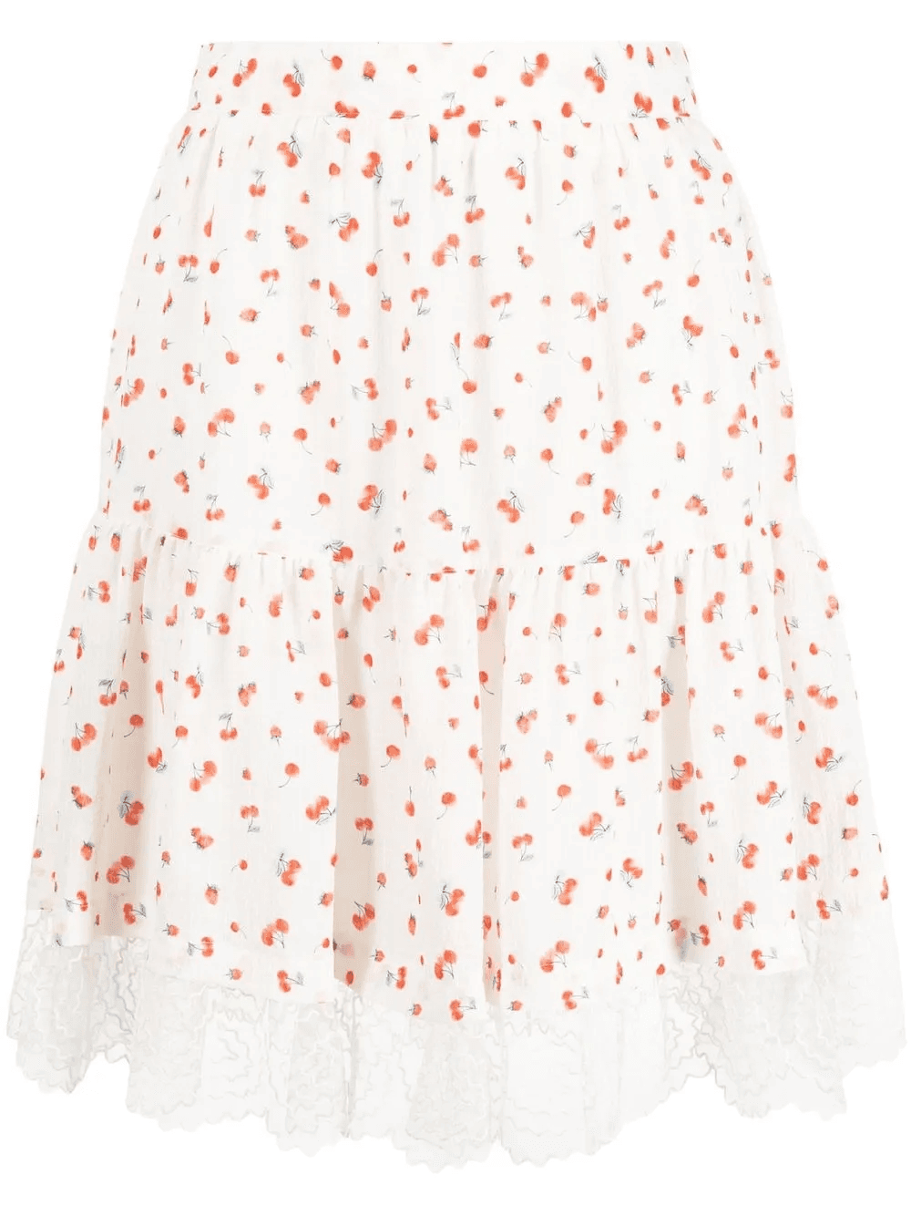 cherry pattern ruched skirt - Image 1