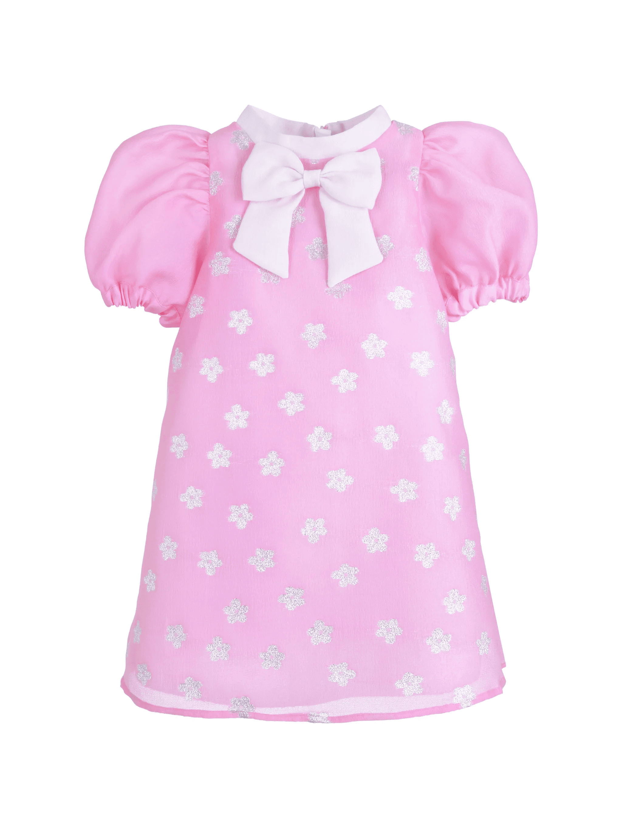 puff-sleeve bow-detail shift dress - Image 1