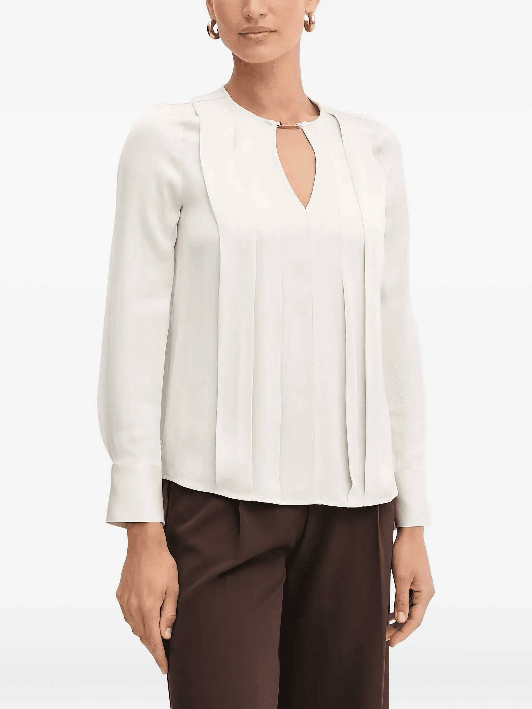 keyhole pleated blouse - Image 1