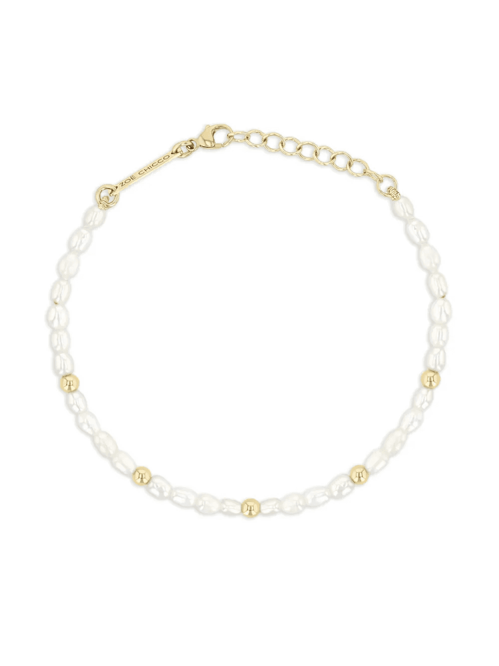 14K yellow gold pearl bracelet - Image 1