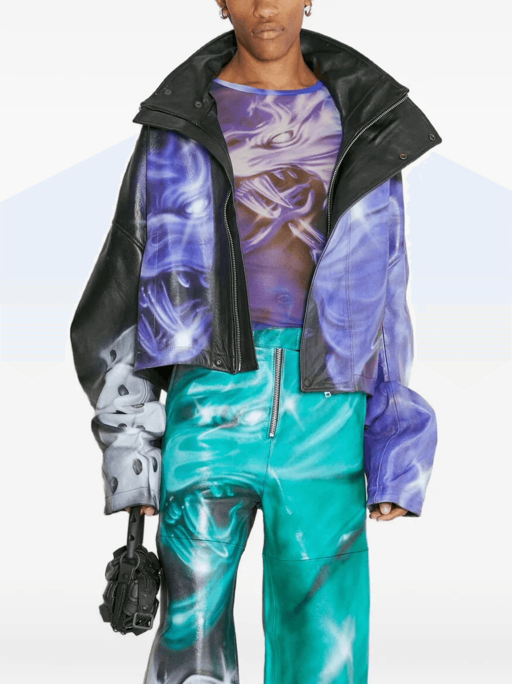 graphic-print high-neck jacket - Image 1