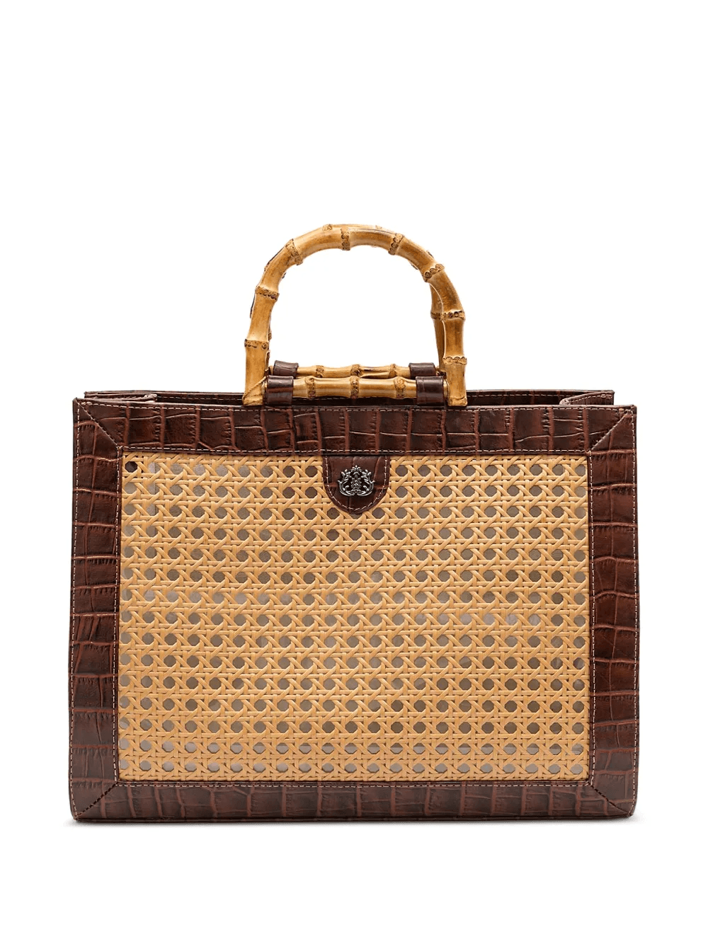 Medium Diana crocodile-effect woven tote bag - Image 1