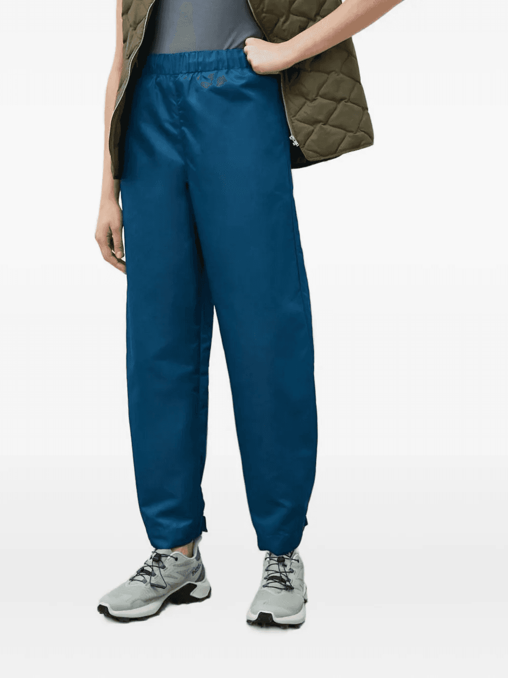 elasticated-waistband cuffed straight trousers - Image 1