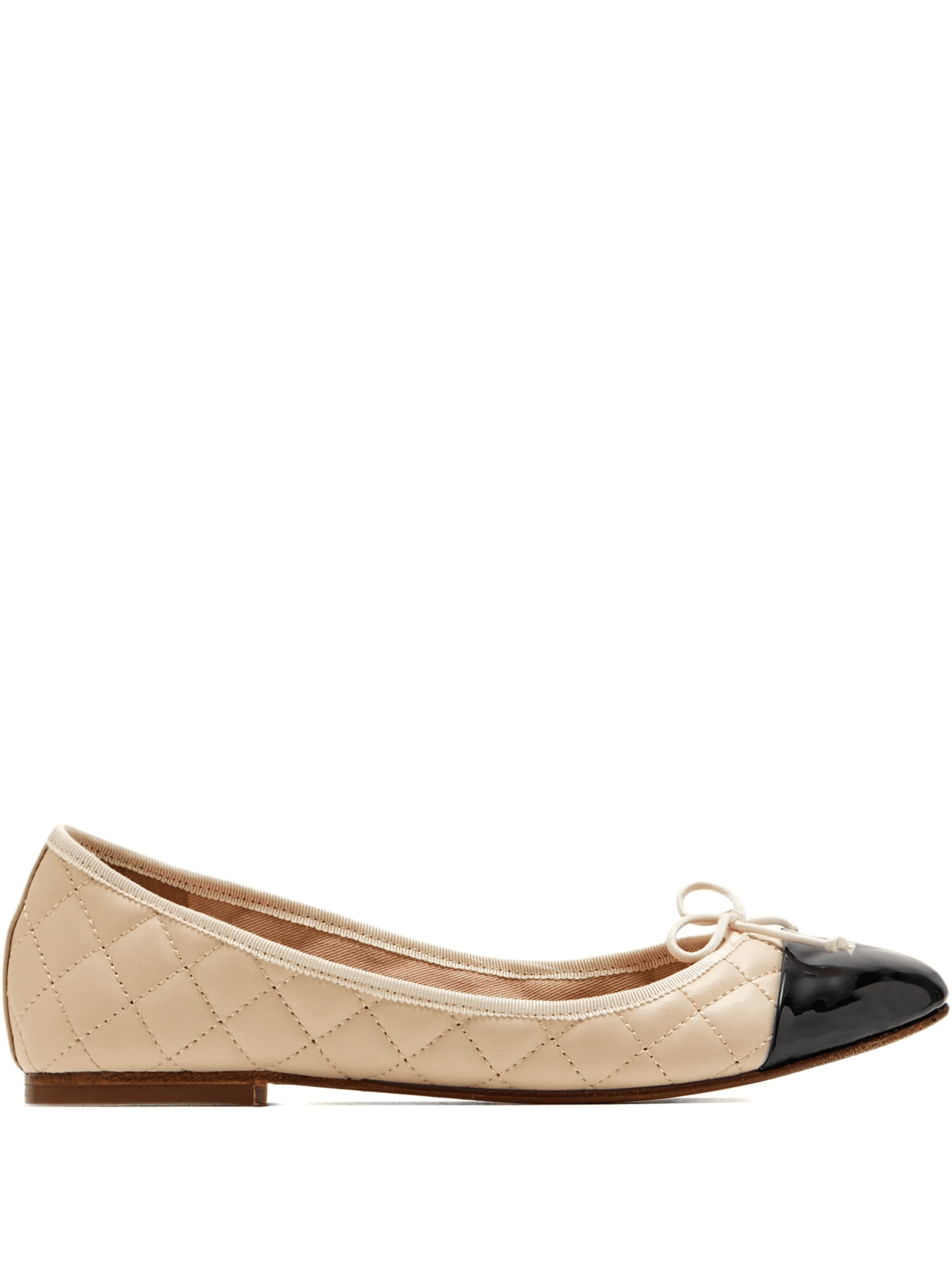 quilted contrasting toecap ballet flats - Image 1