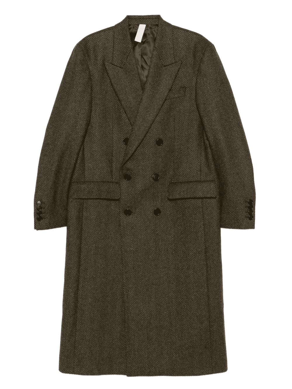 herringbone double-breasted coat - Image 1