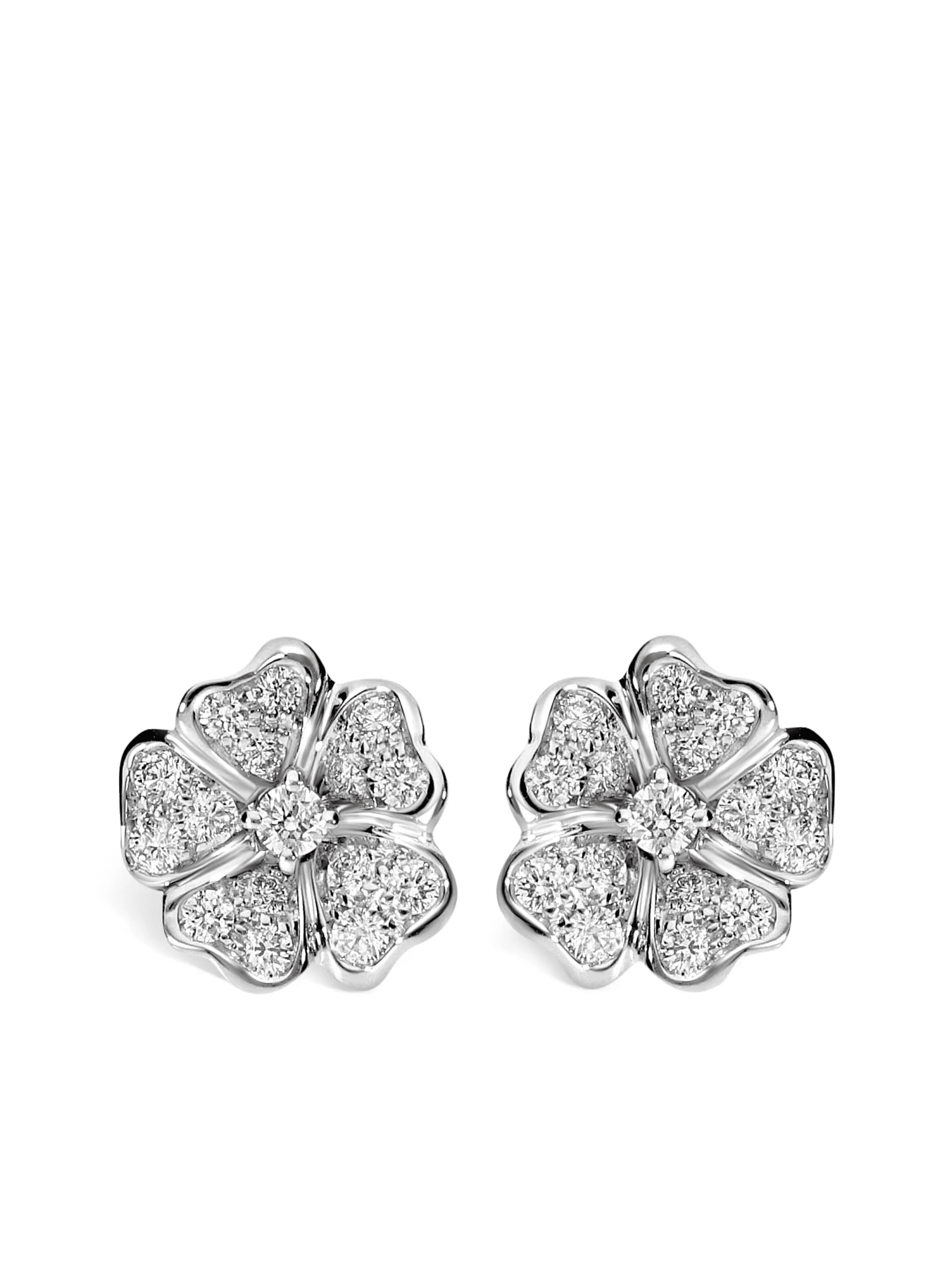18kt white gold Flora diamond earrings - Image 1