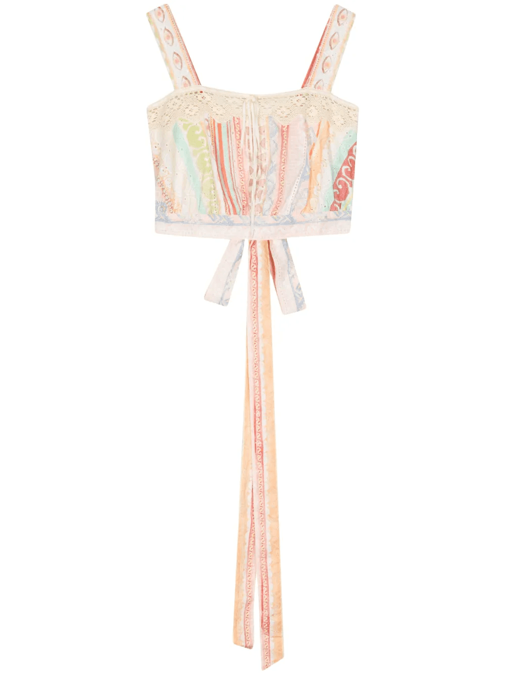 broderie lace cotton crop top - Image 1