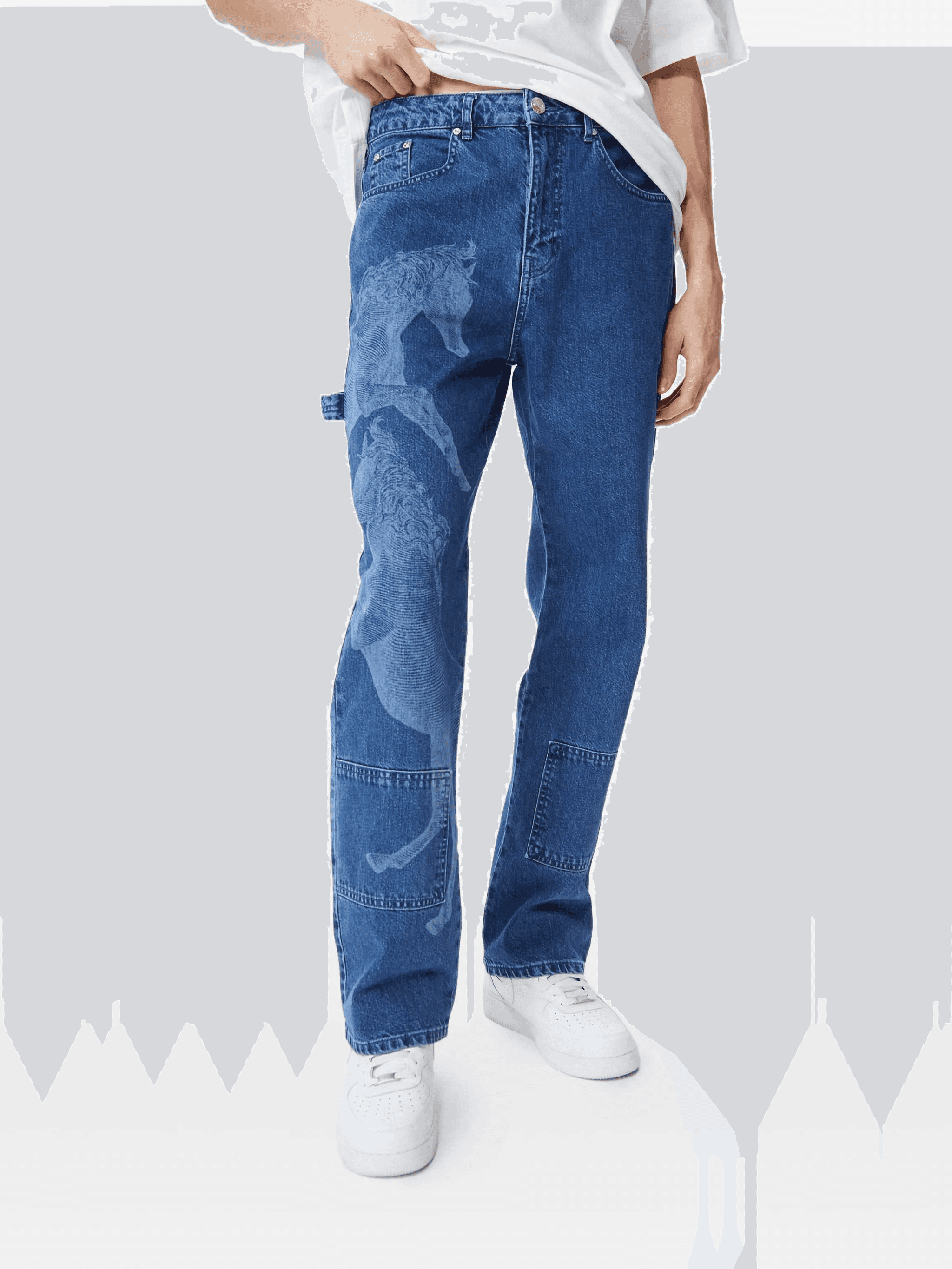 horse-print jeans - Image 1