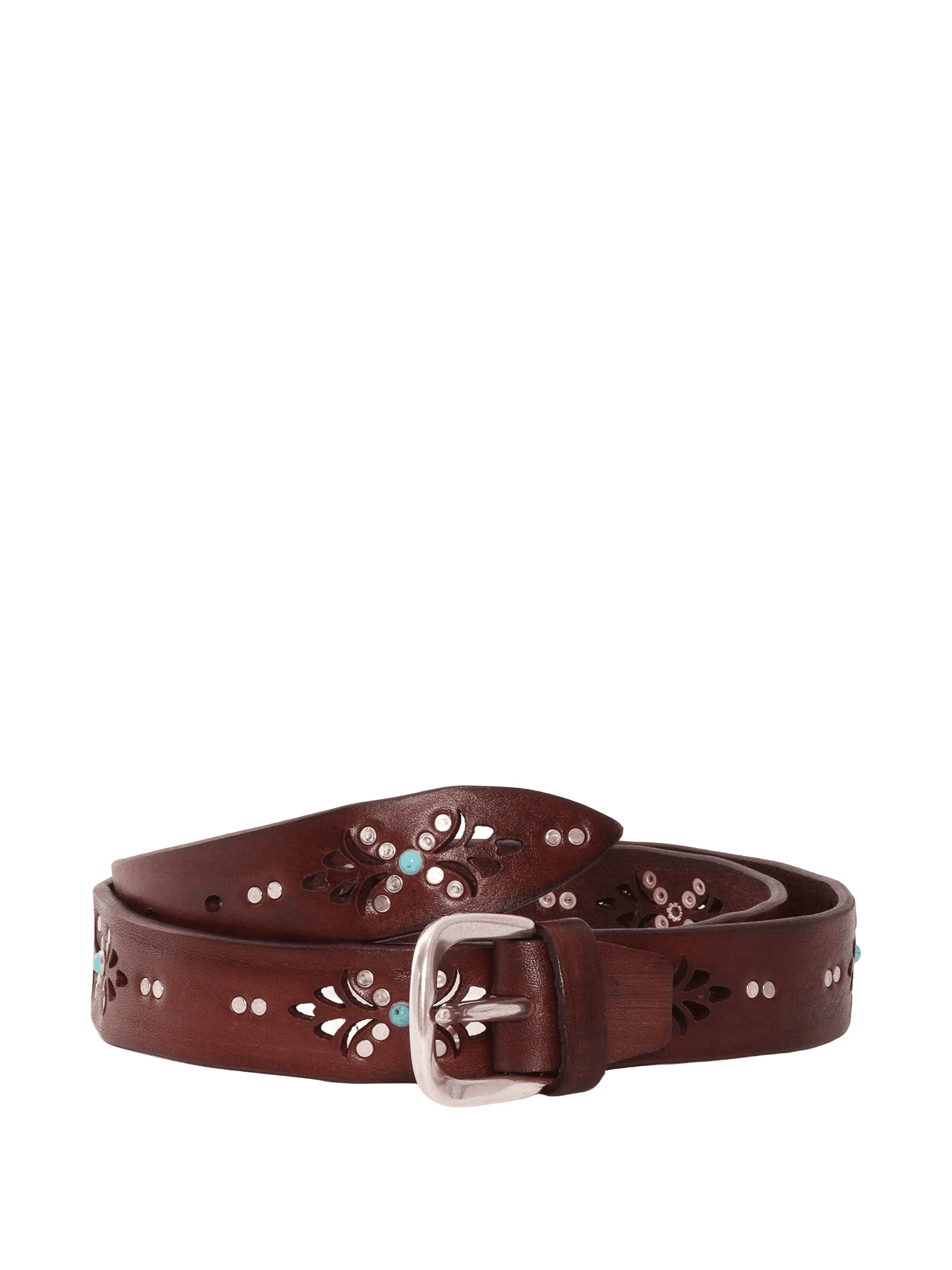laser-cut studded leather belt - Image 1
