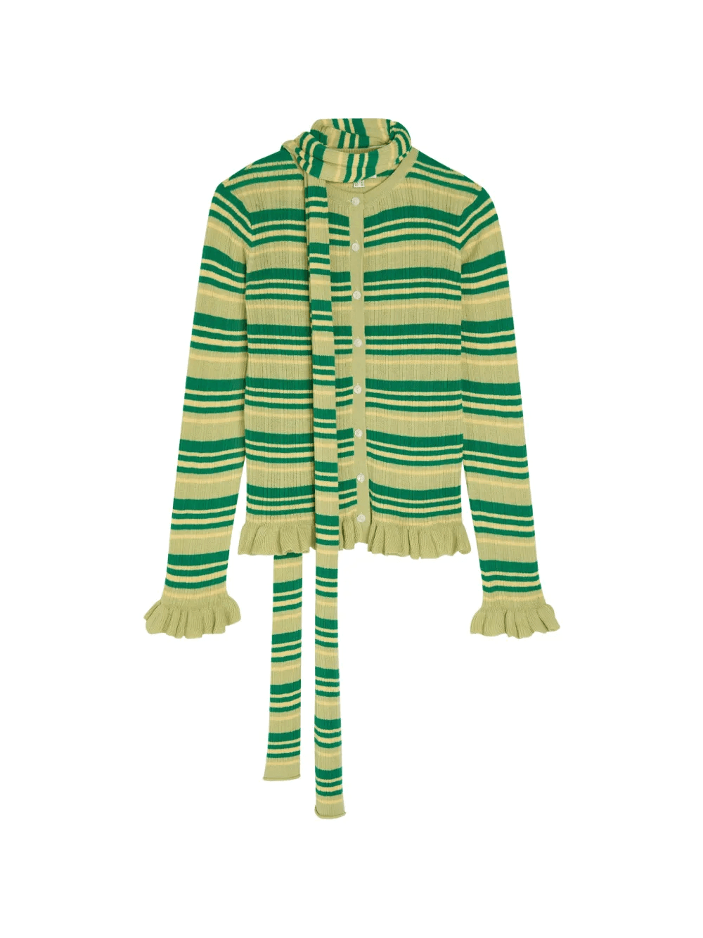 striped ruffled cardigan - Image 1