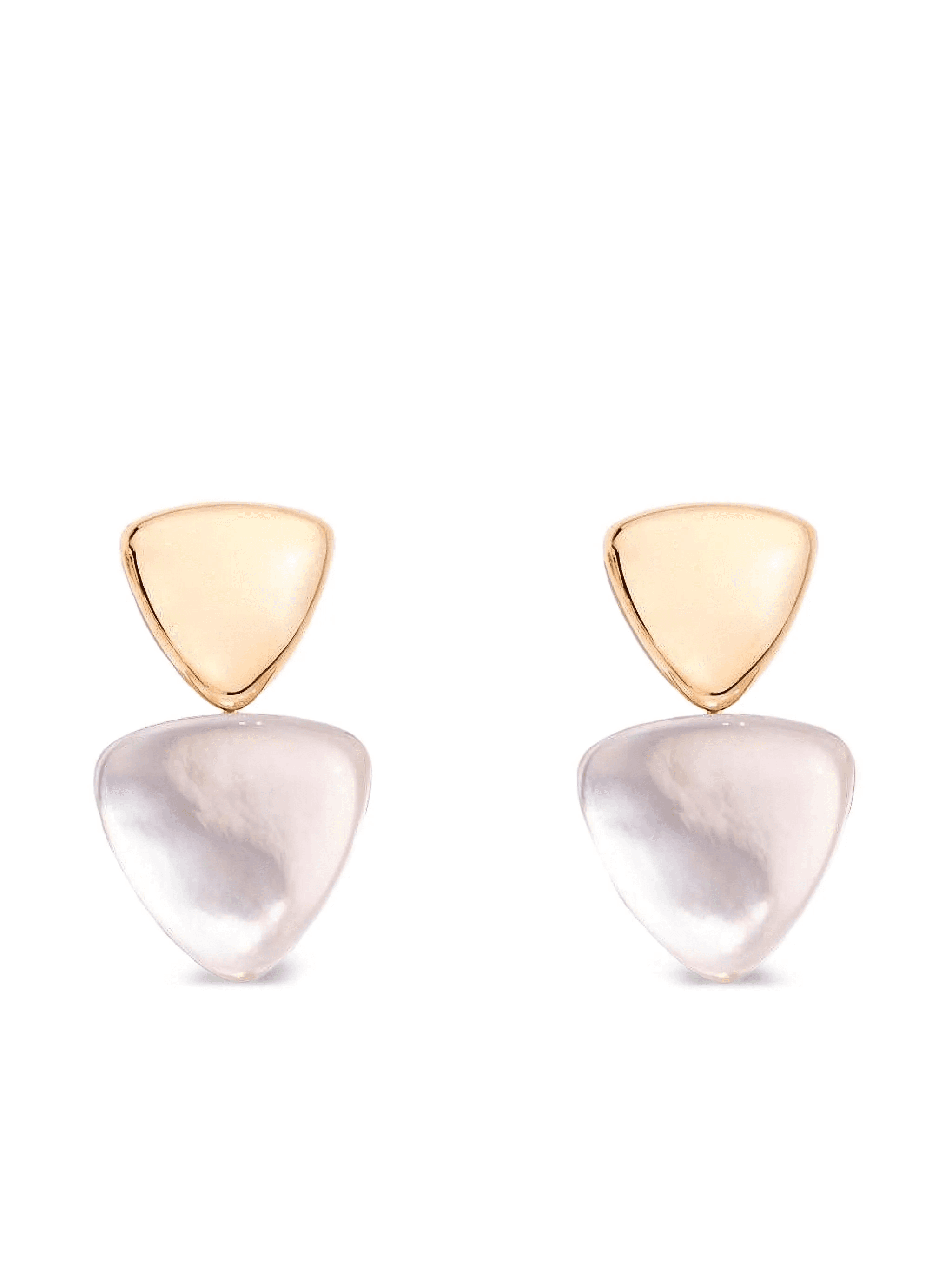 18K rose gold rock crystal and mother of pearl earrings - Image 1