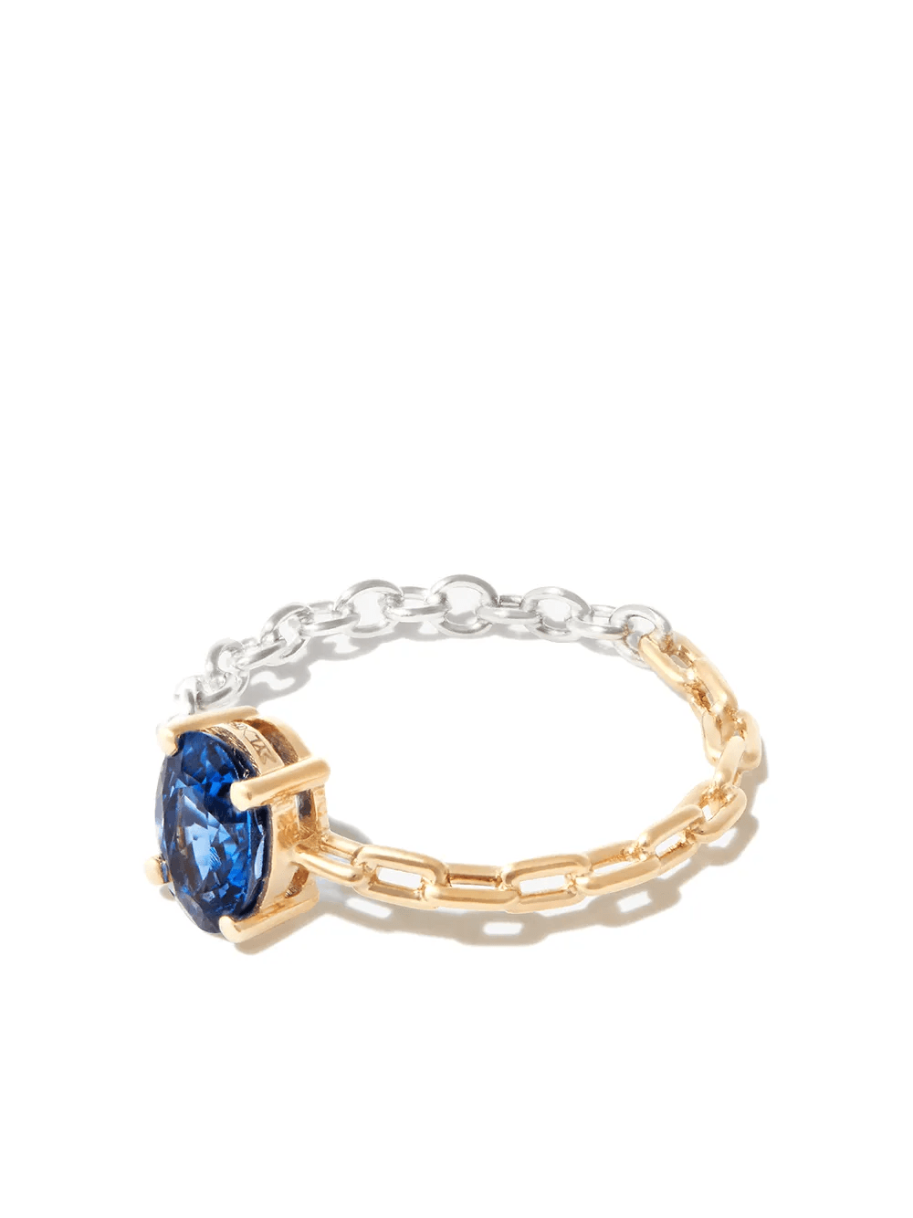 9kt gold solitaire sapphire ring - Image 1